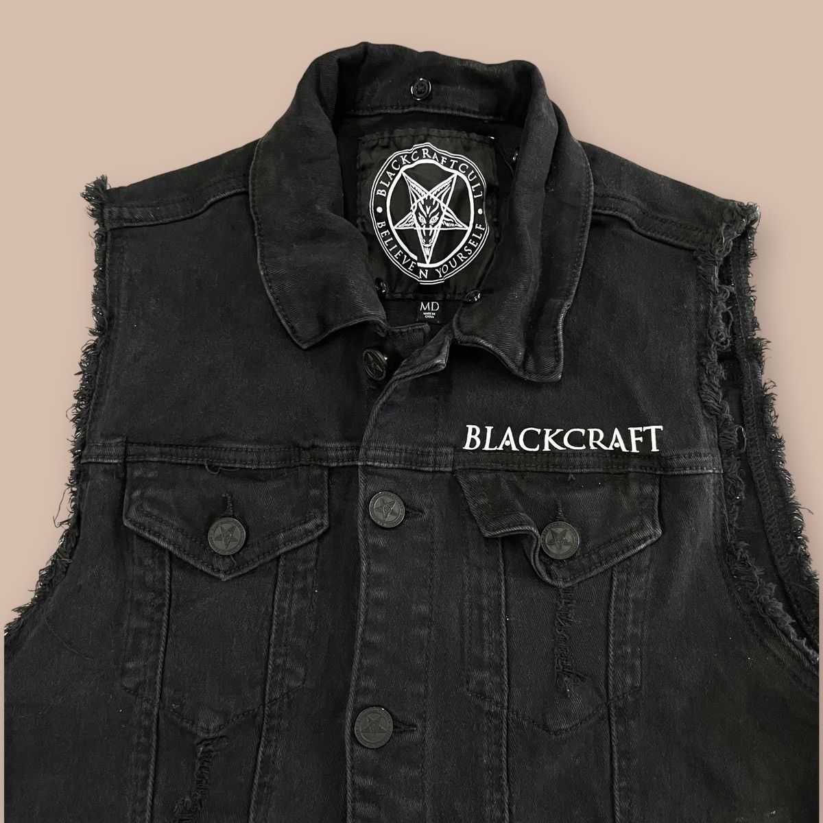 BlackCraft Hooded Denim Vest