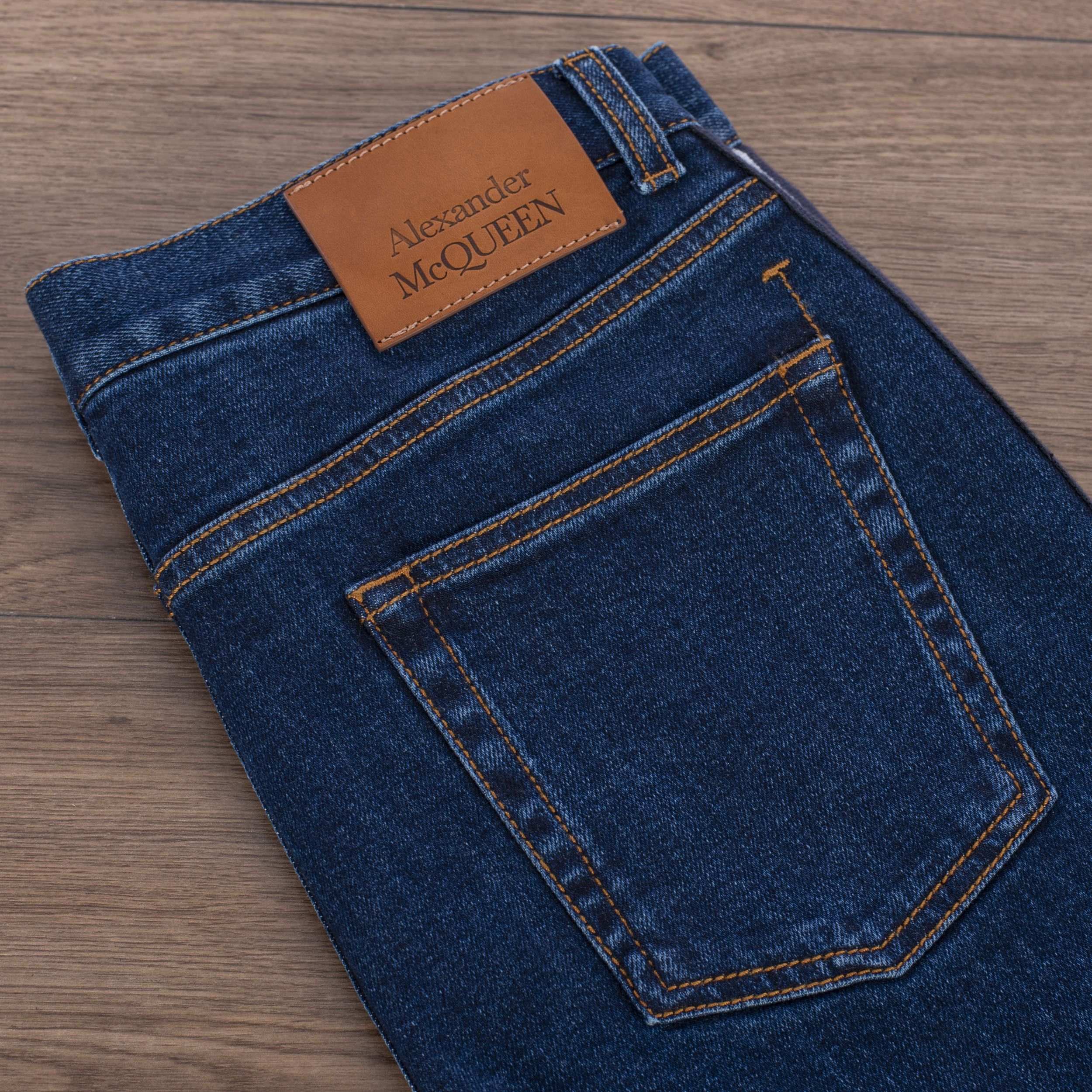 Alexander McQueen Indigo Blue Fitted Denim Trousers In Vintage Wash Indigo Size 34" / US 12 / IT 48 - 10 Thumbnail