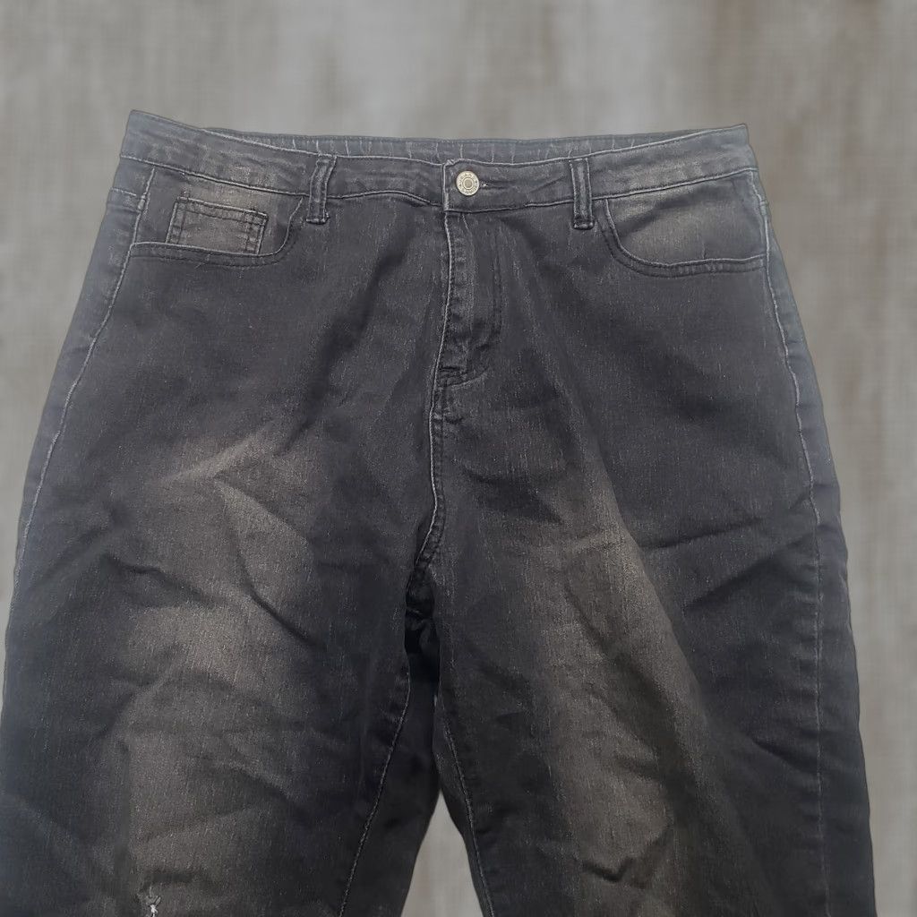 Denime Unbranded Denim Jeans Black Distressed/ Ripped Wide-Leg 3XL Women's Adult Pants Jeans Womens 3XL Black Distressed Wide-Leg Jeans Size 40" / US 18 - 1 Thumbnail
