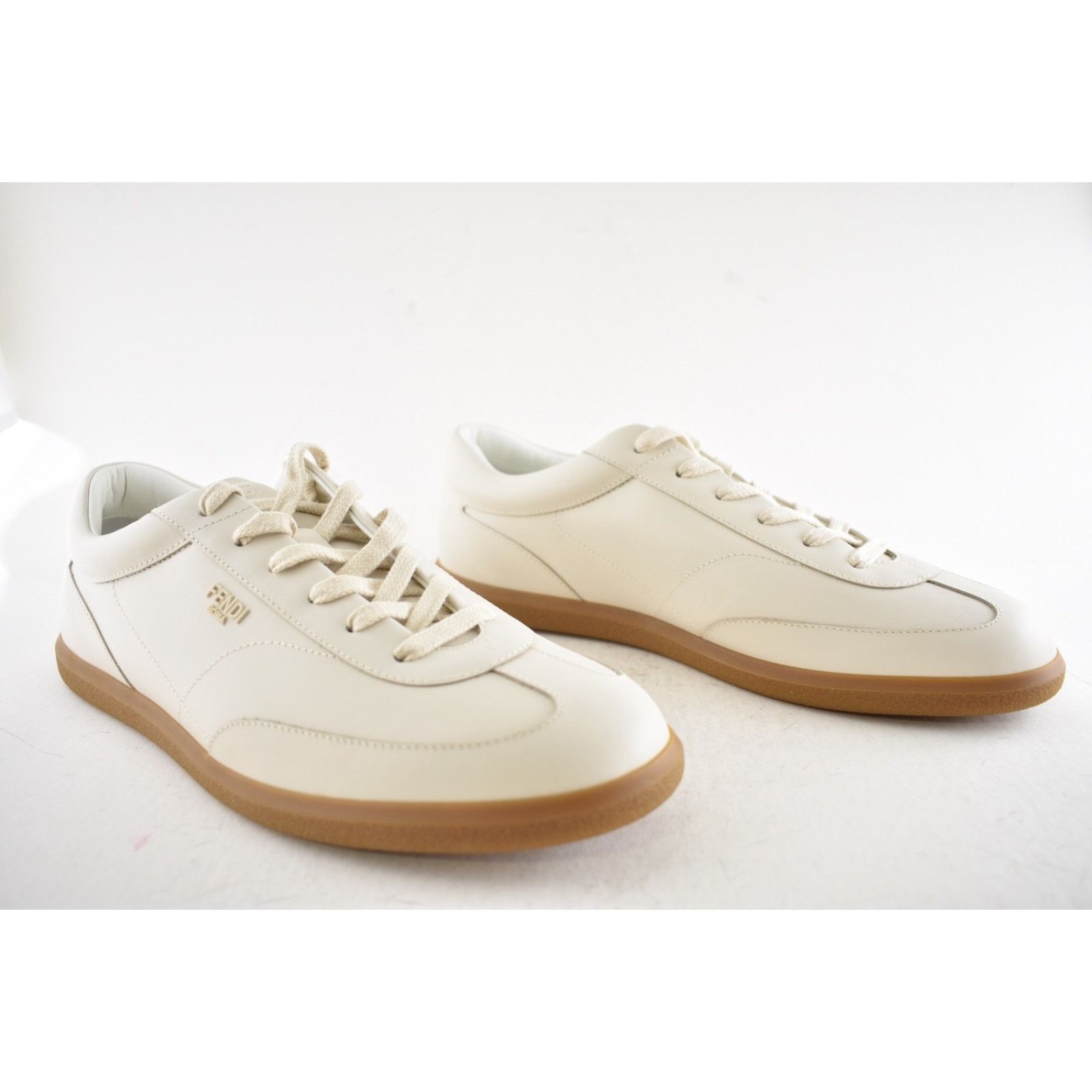 Fendi Fendi Light Bianco Ice White Leather Low Top Sneakers US 12 Size US 12 / EU 45 - 5 Thumbnail