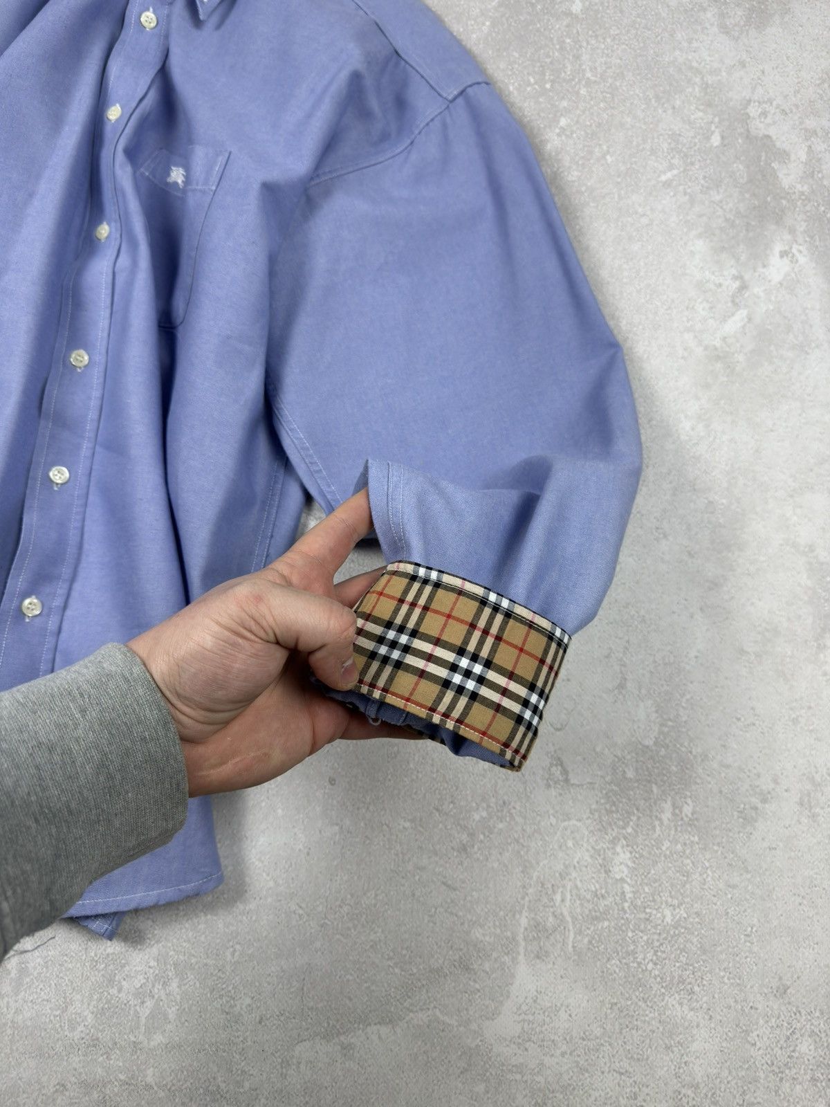 Burberry Vintage Burberry London T-Shirt Nova Check Blue Long Sleeve Size US XXL / EU 58 / 5 - 12 Thumbnail