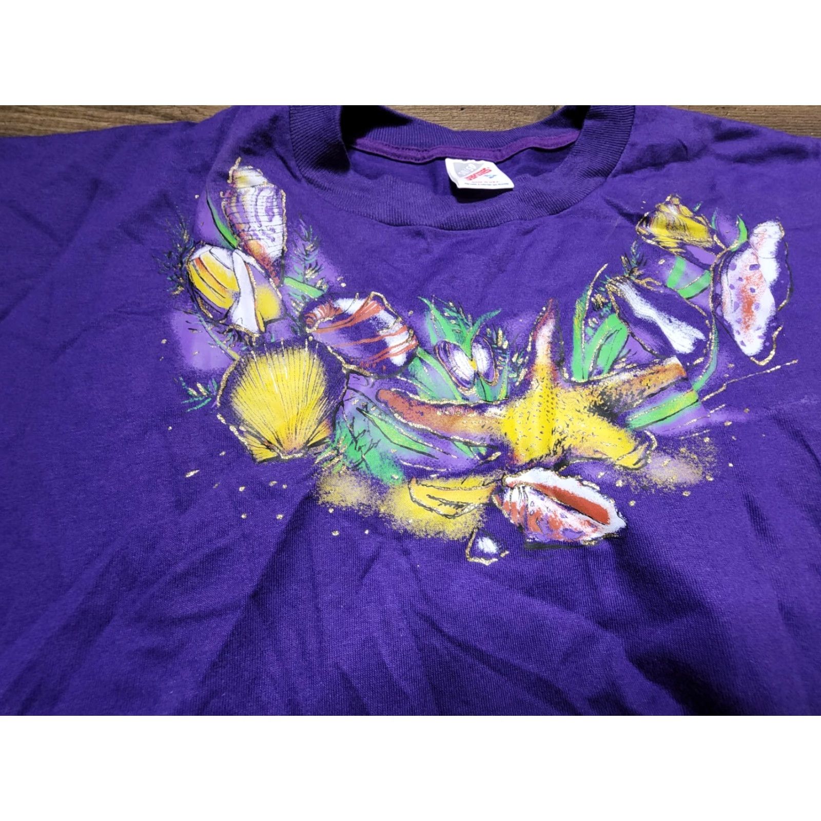 Jerzees Vintage Jerzees T-Shirt Mens XL Shells Fish Single Stitch Size US XL / EU 56 / 4 - 3 Thumbnail