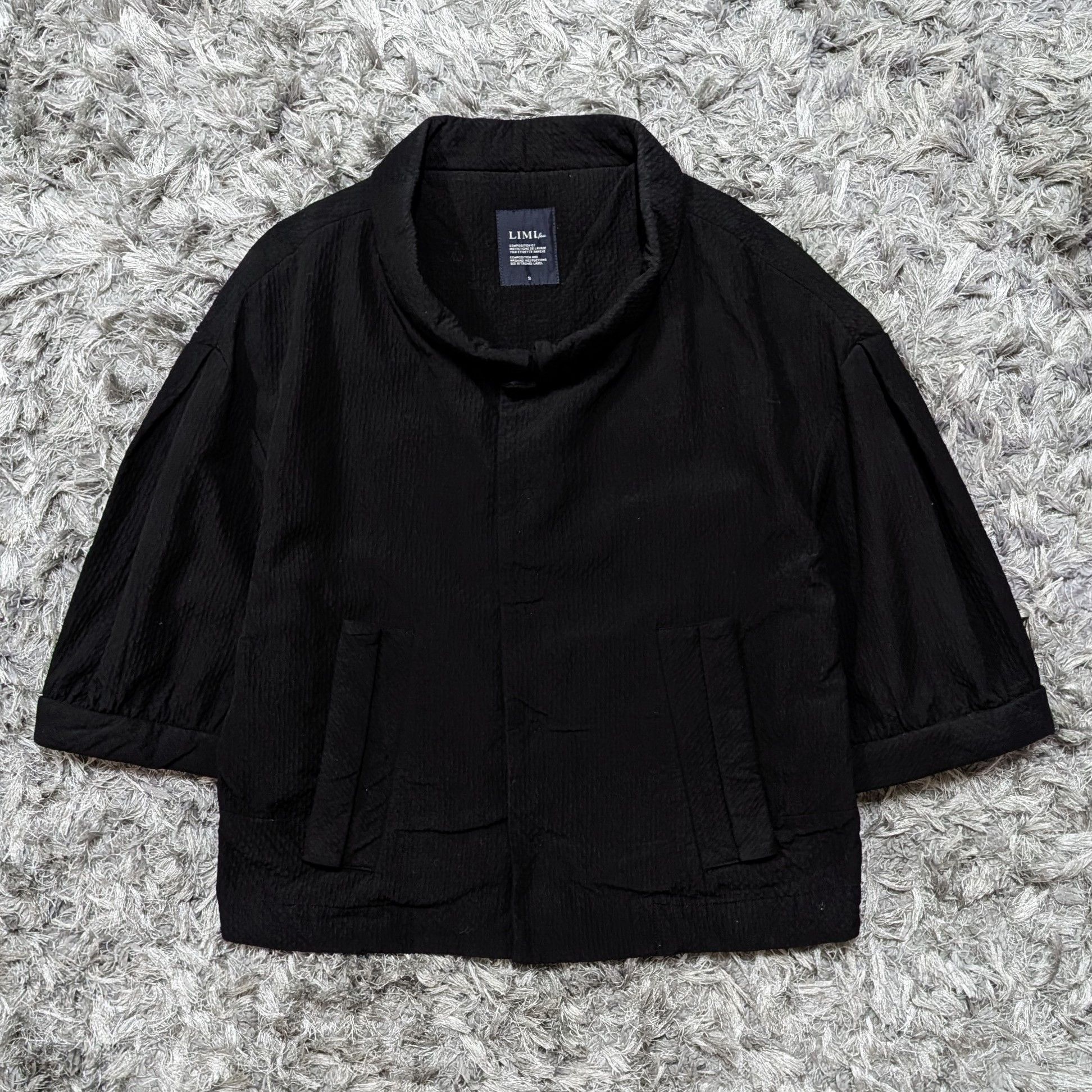 Limi Feu A/W 2007 Limi Feu Pleated Cropped Jacket Casual Winter Coat Size S / US 4 / IT 40 - 1 Thumbnail