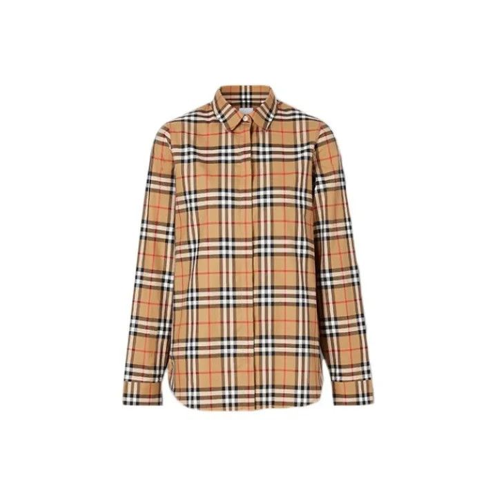 Burberry Plaid Long Sleeve Casual Shirt for Women 0079