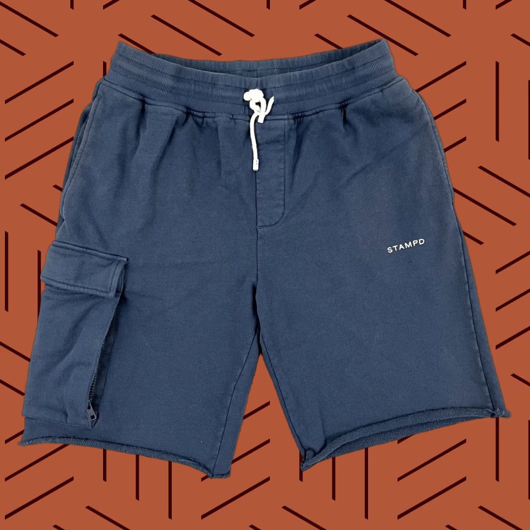 Stampd Stampd Cargo Sweat Shorts Men XL / 10" Blue Fleece Streetwear Hip Hop Sweat Shorts Size US 36 / EU 52 - 1 Thumbnail