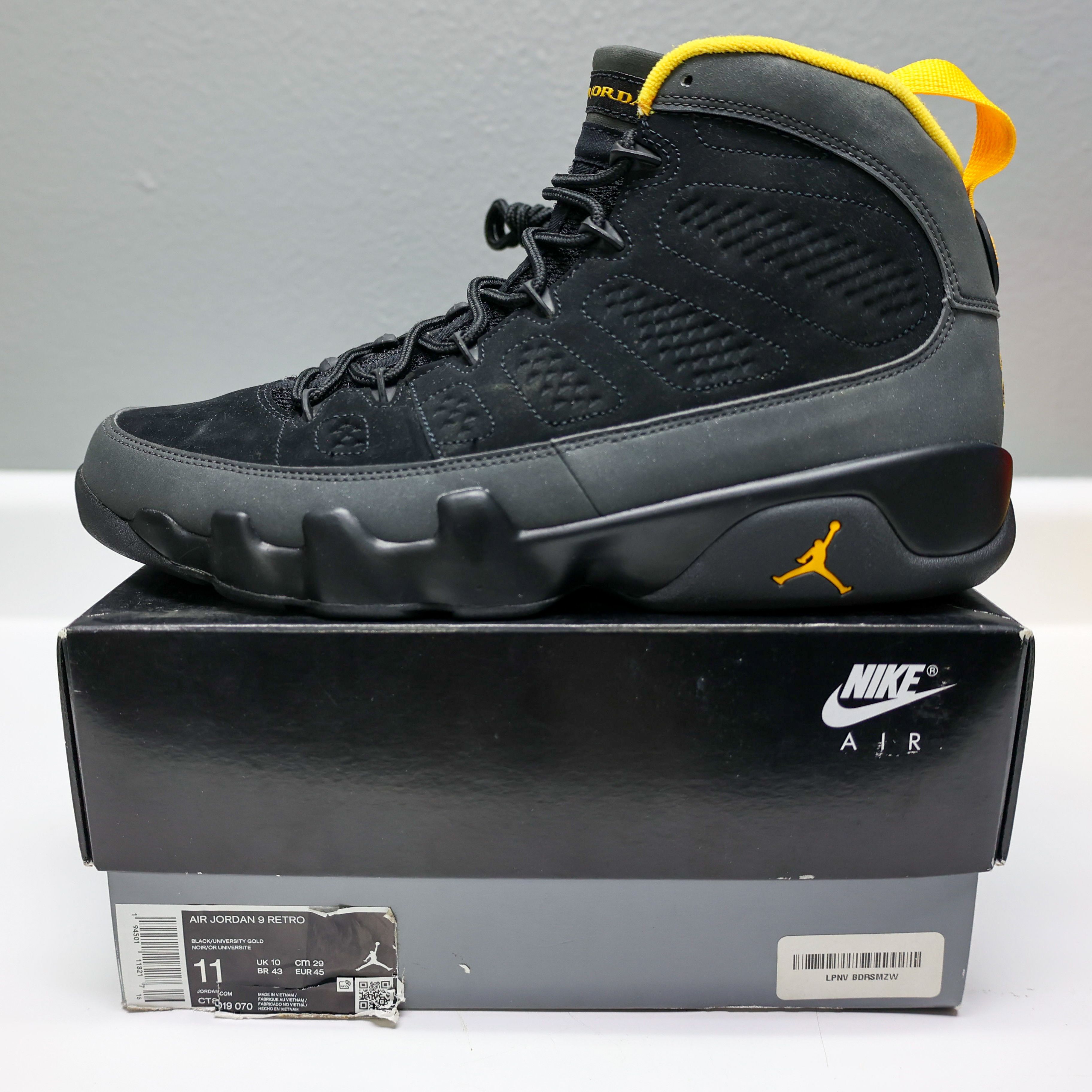 Jordan Brand × Nike Air Jordan 9 Retro Dark Charcoal University Gold Size US 11 / EU 44 - 6 Thumbnail