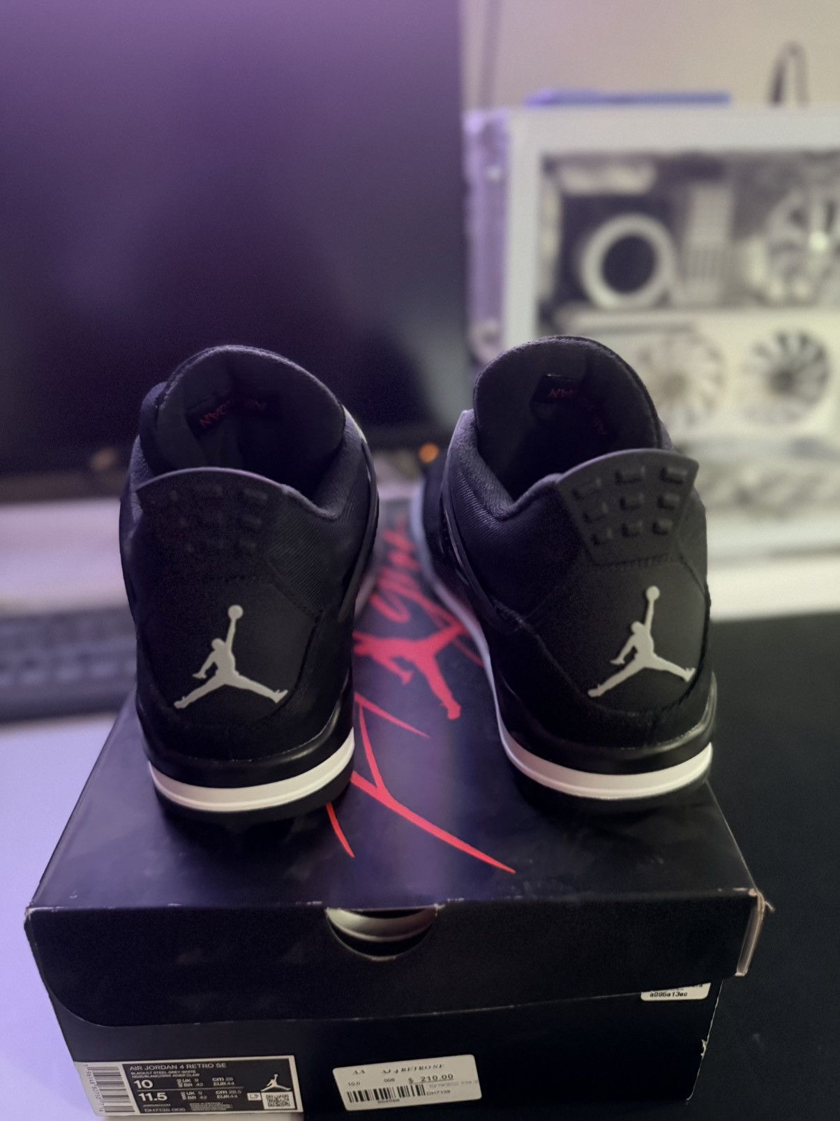 Jordan Brand Jordan 4 Retro RE Black Canvas Size US 10 / EU 43 - 4 Thumbnail