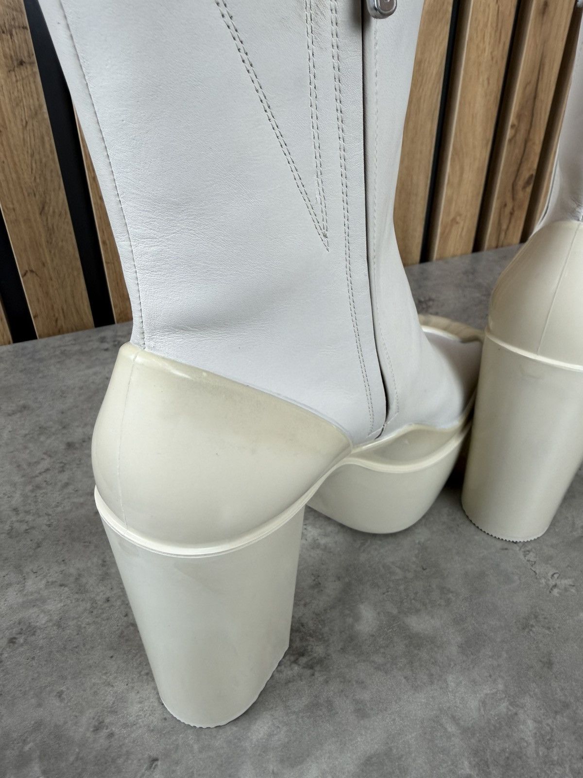 Peter Do at.kollektive x Peter Do Leather Platform Ankle Boots White Size US 10 / IT 40 - 18 Thumbnail