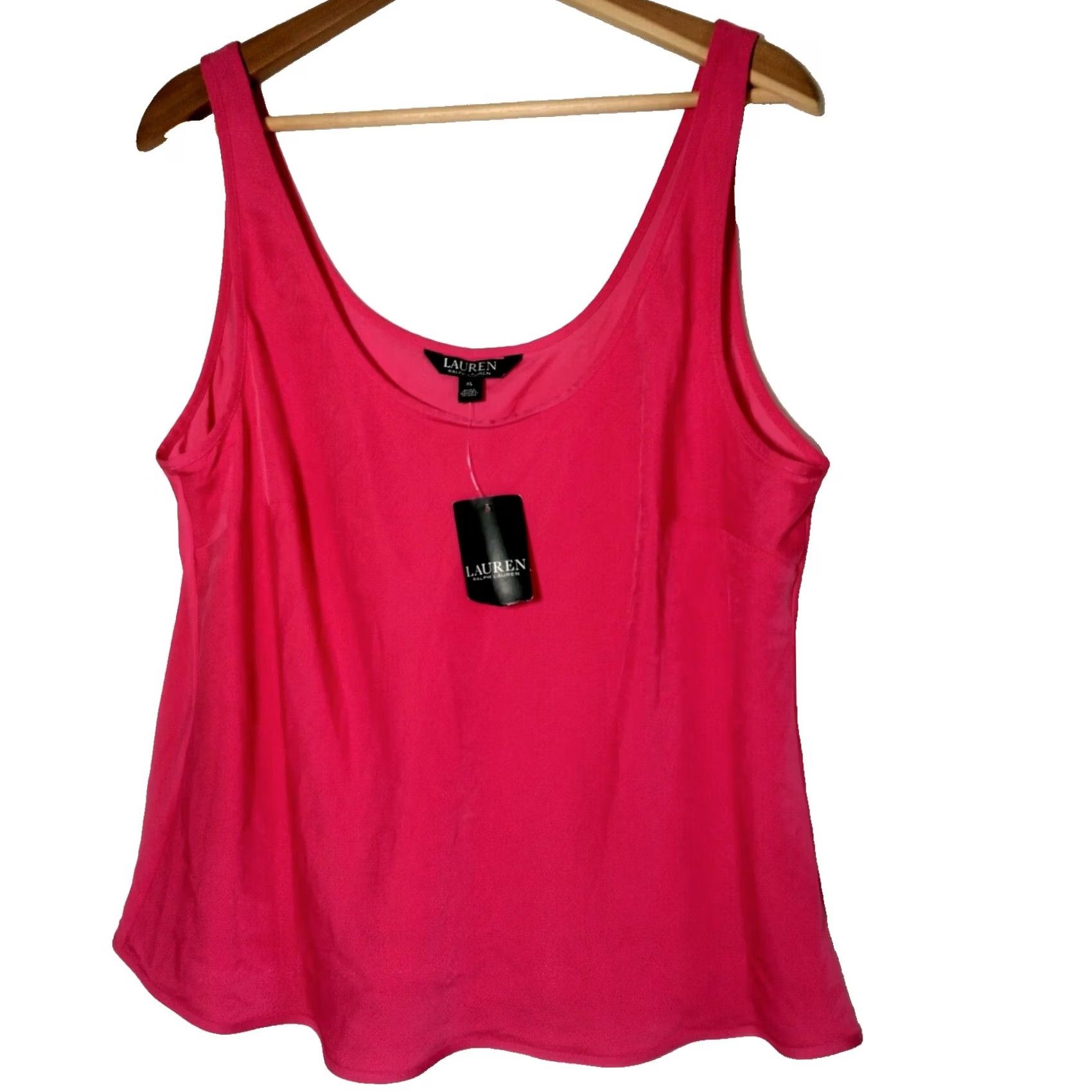 Ralph Lauren Lauren Ralph Lauren Tank Shirt Women XL Pink Hibiscus Lightweight Sleeveless Cami Top Size XL / US 12-14 / IT 48-50 - 2 Thumbnail