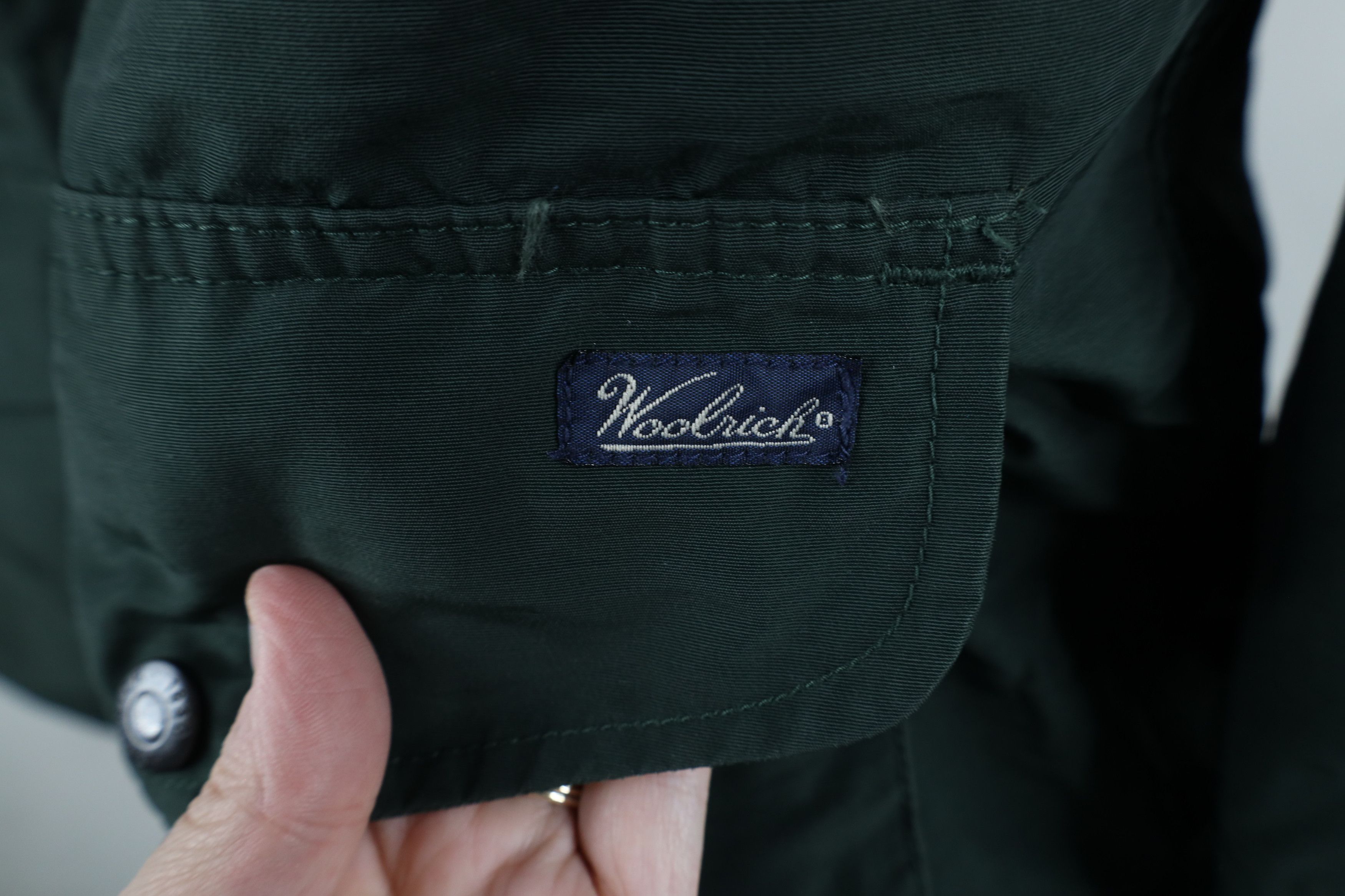 Vintage × Woolrich Woolen Mills Vintage 90s Woolrich Spell Out Wool Line Hooded Parka Jacket Size US L / EU 52-54 / 3 - 4 Thumbnail