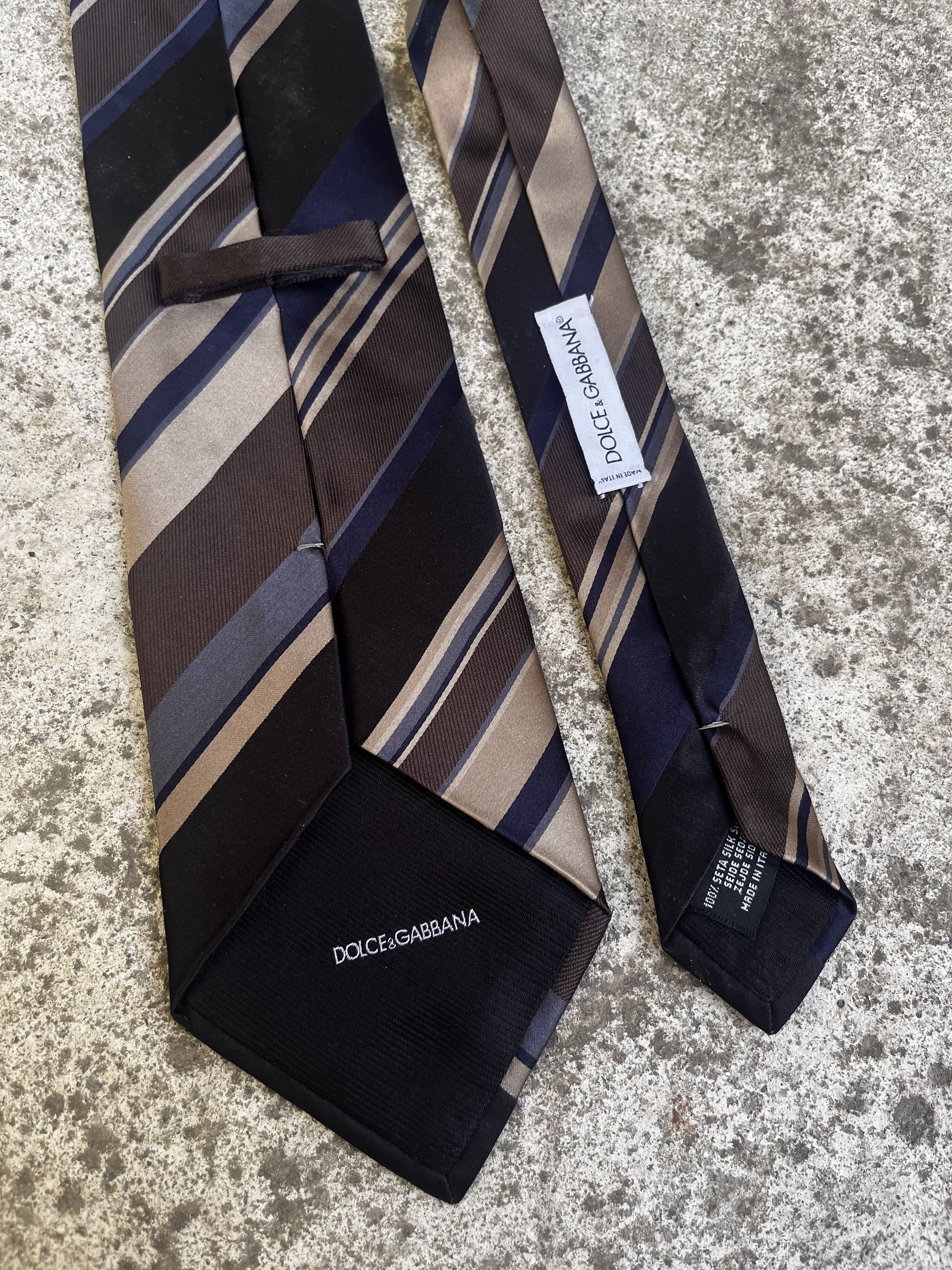 Dolce & Gabbana Dolce & Gabbana Vintage Striped Silk Tie Size ONE SIZE - 4 Thumbnail