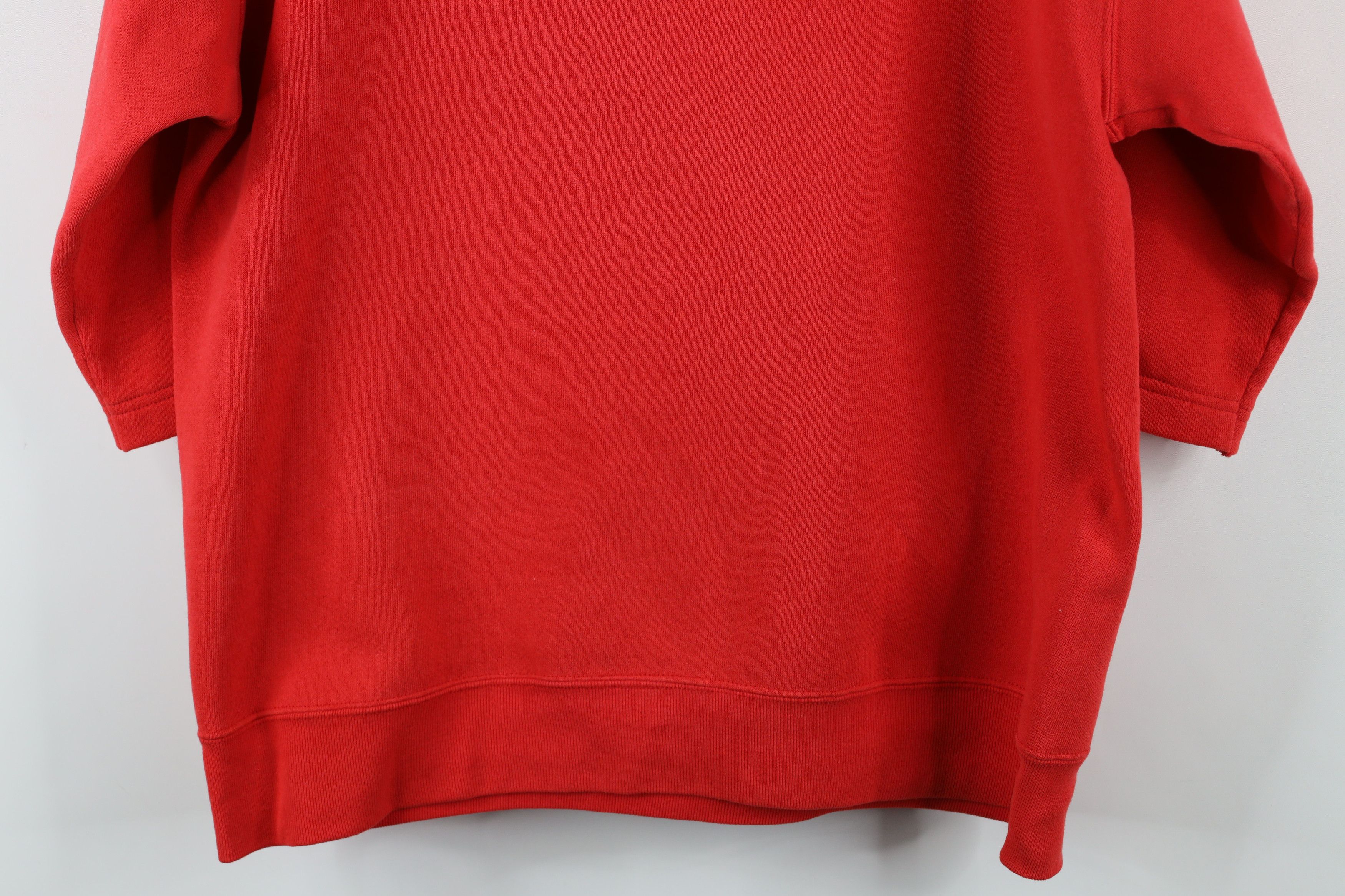 Vintage Vintage 90s State University Short Sleeve Sweatshirt Red Size US L / EU 52-54 / 3 - 13 Thumbnail