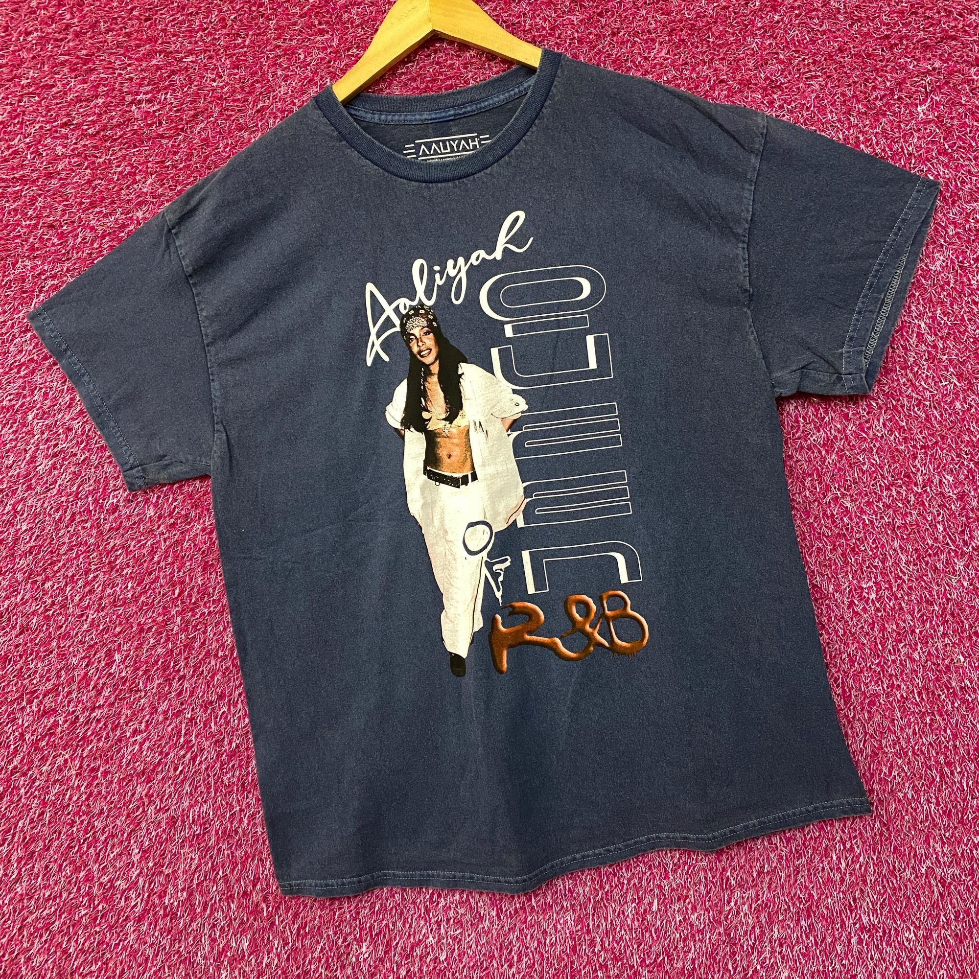 Other Aaliyah R&B Vintage-Style Washed Blue T-Shirt Large Size US L / EU 52-54 / 3 - 3 Thumbnail