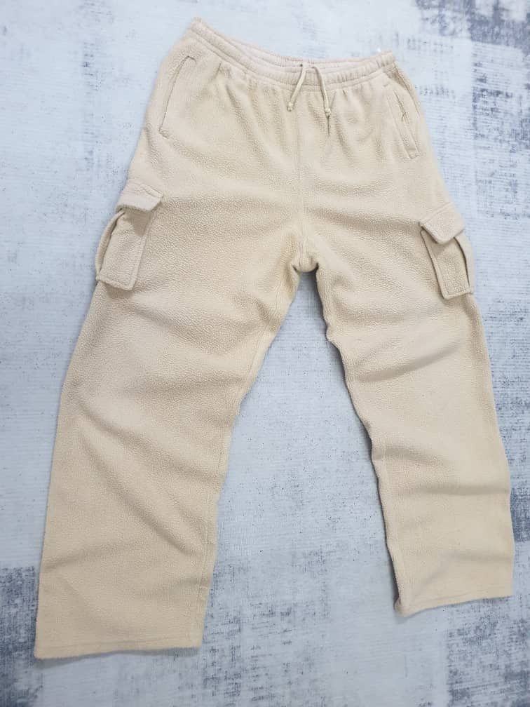 Japanese Brand Unbranded beige colour cargo fleece pant Size US 32 / EU 48 - 4 Thumbnail