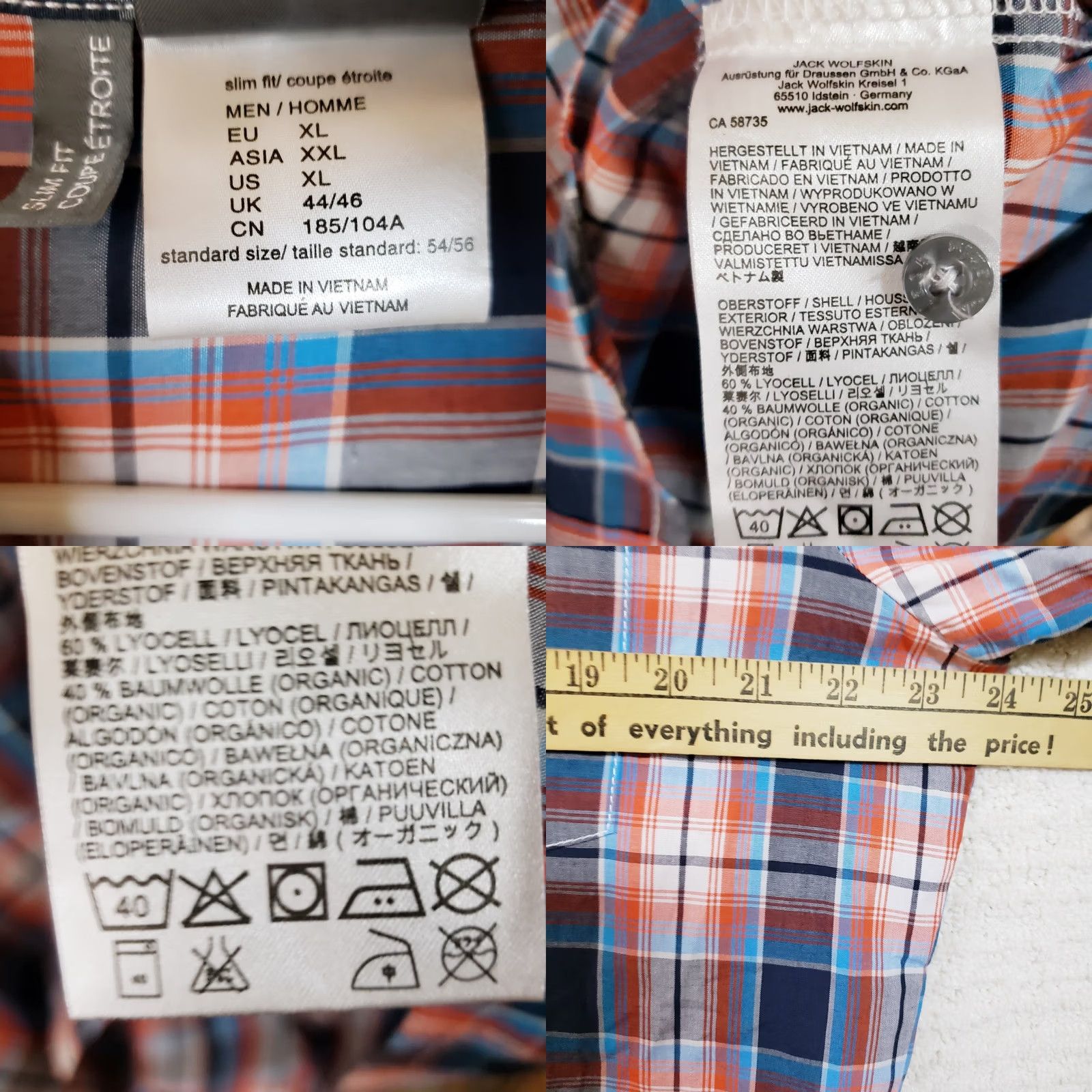 Jack Wolfskin Jack Wolfskin Shirt Men's XL Multicolor Plaid Slim Fit Outdoor Button Short Sleeve Slim Fit Button-Up Shirt Mens XL Multicolor Plaid Outdoor Shirt Size US XL / EU 56 / 4 - 10 Thumbnail