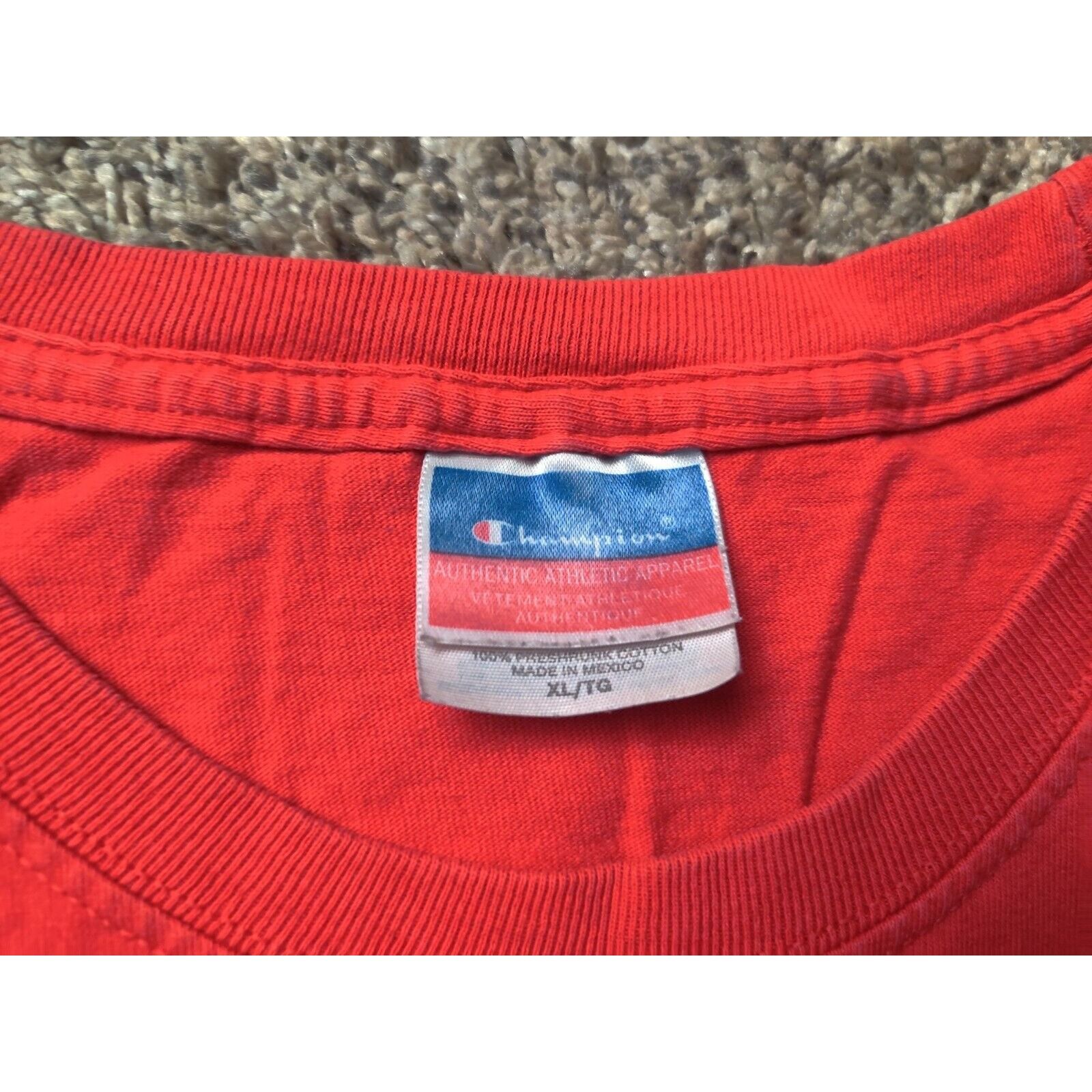 Champion Champion Shirt Adult Mens XL Red White Spell Out Logo Size US XL / EU 56 / 4 - 4 Thumbnail