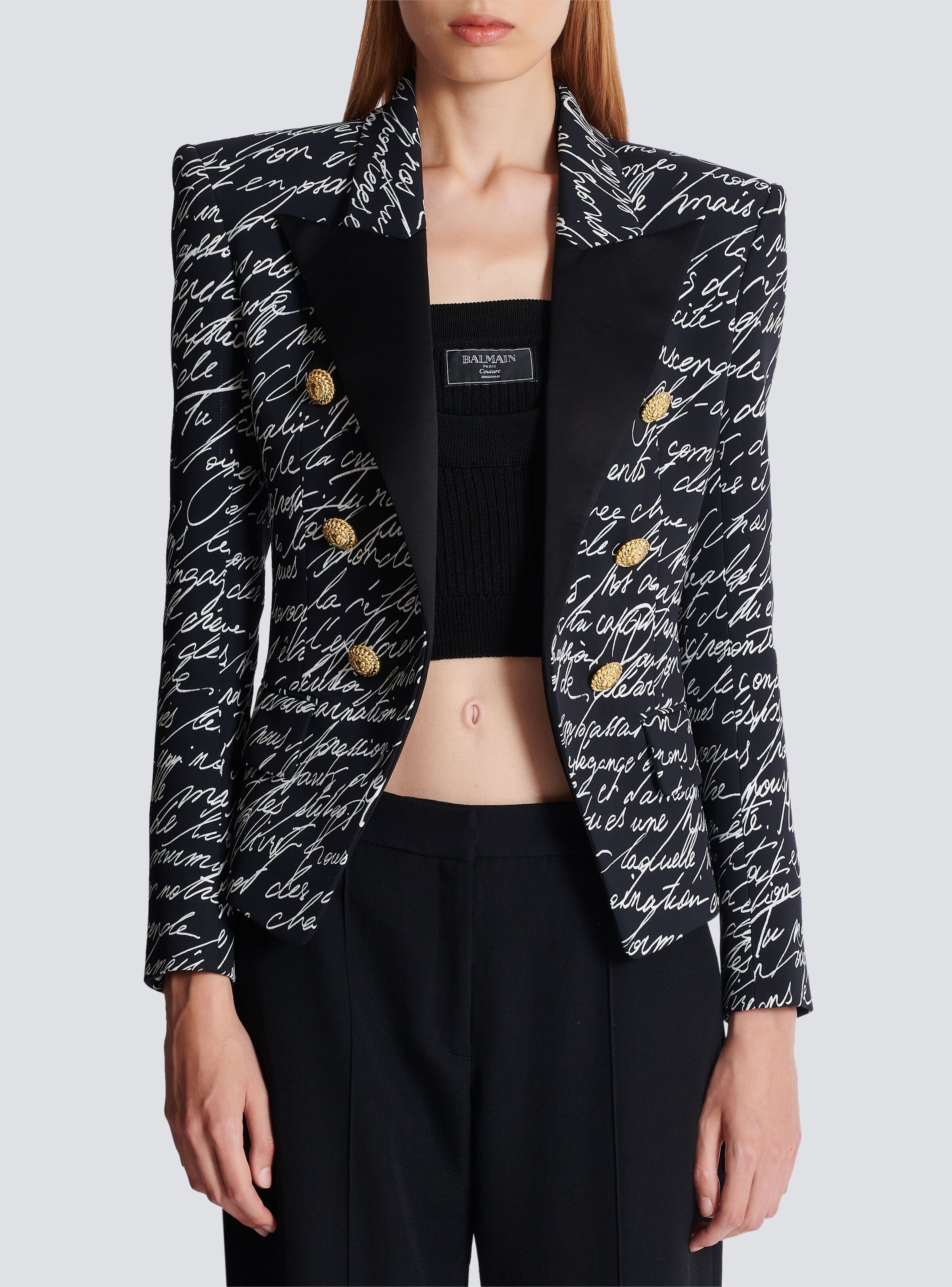 Balmain o1srvl11e1125 6-button Jacket in Black/White Size L / US 10 / IT 46 - 5 Thumbnail