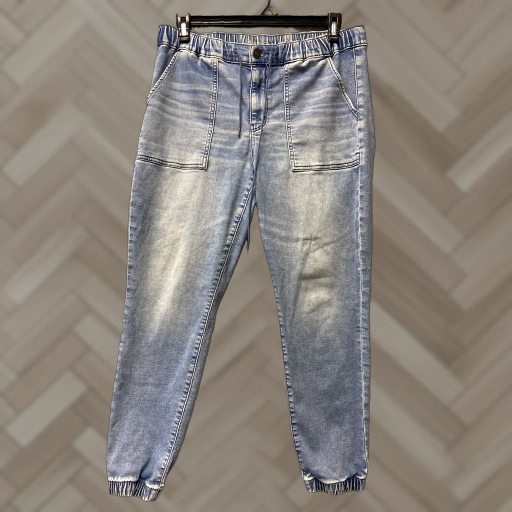 American Eagle Outfitters American Eagle Outfitters Jeans Pants Womens Slim Joggers Regular 16 Light Wash Blue Cotton Blend Denim with Pockets Size 25" / US 0 / IT 36 - 1 Thumbnail