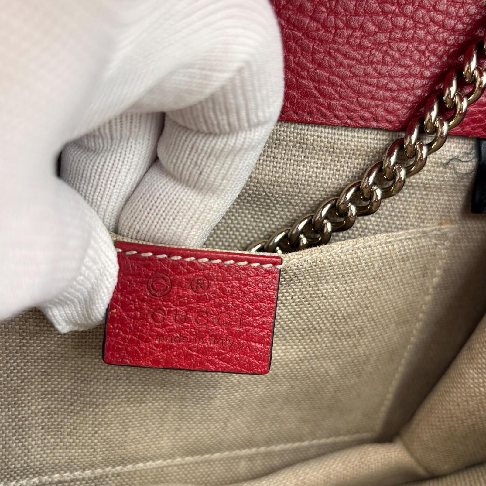 Other Gucci Interlocking GG Red Leather Chain Crossbody Bag Size ONE SIZE - 12 Thumbnail