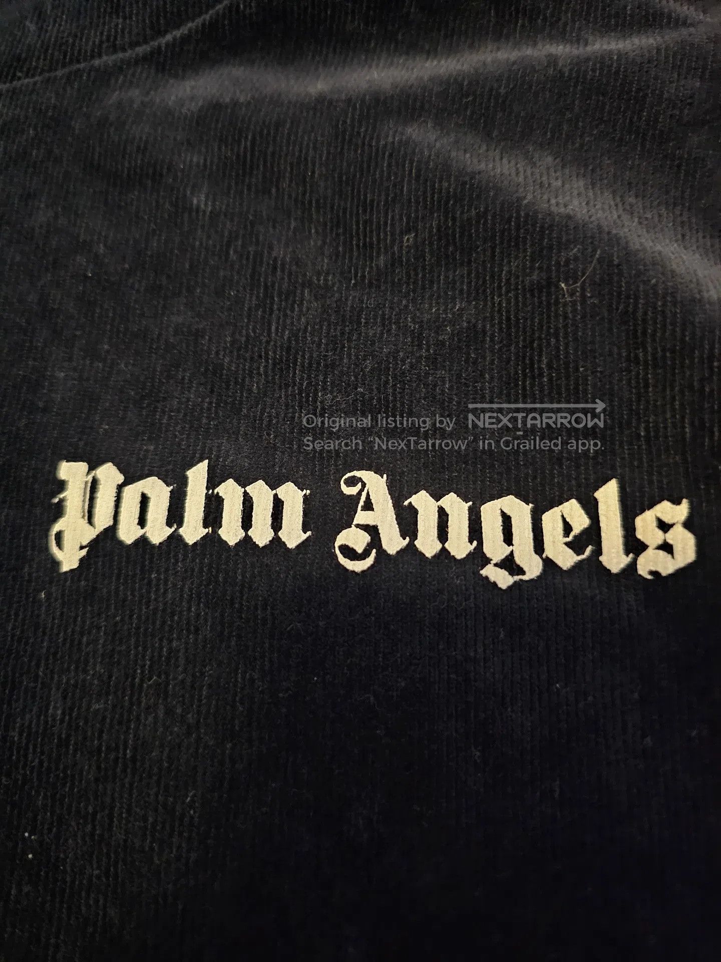 Palm Angels Velvet Hoodie| in Blue, Men's — image 3 of 6