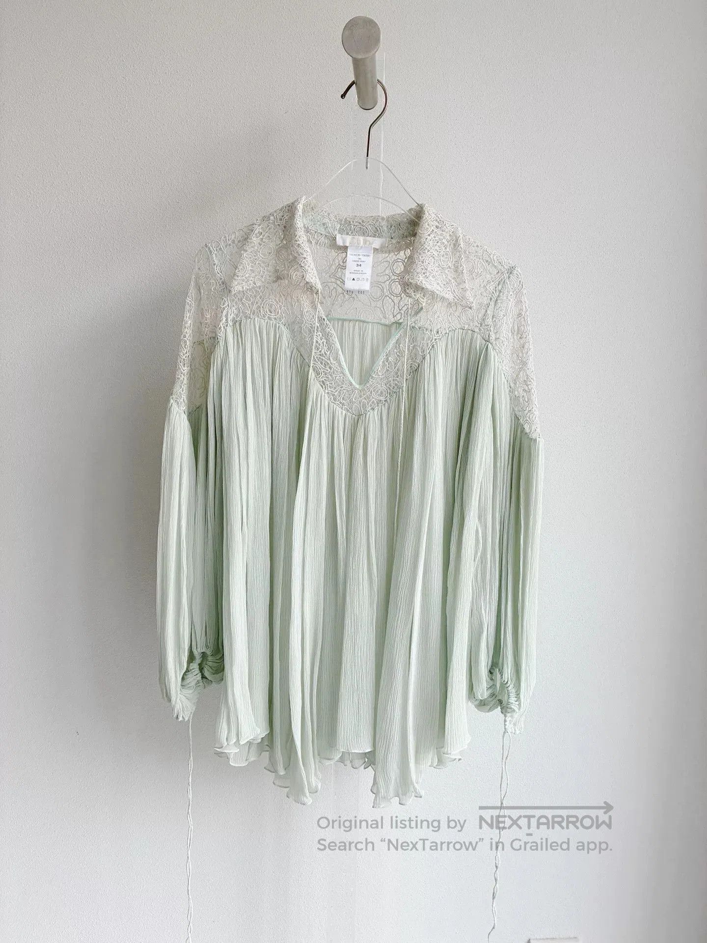 Chloe Chloe Mint Green Lace Shirt. Size XXS / US 00 / IT 34 - 1 Thumbnail