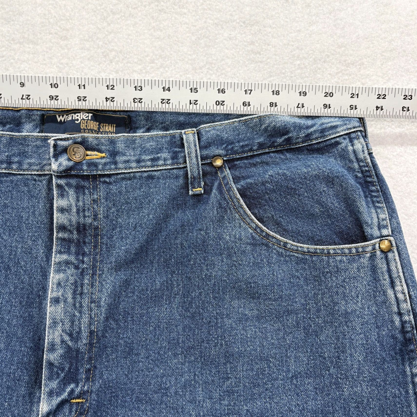 Wrangler Wrangler George Strait Jeans Mens 42x30 Blue Straight Western Cowboy Denim Jeans Mens 42 Regular Inseam 30 In Western Cowboy Size US 42 / EU 58 - 6 Thumbnail