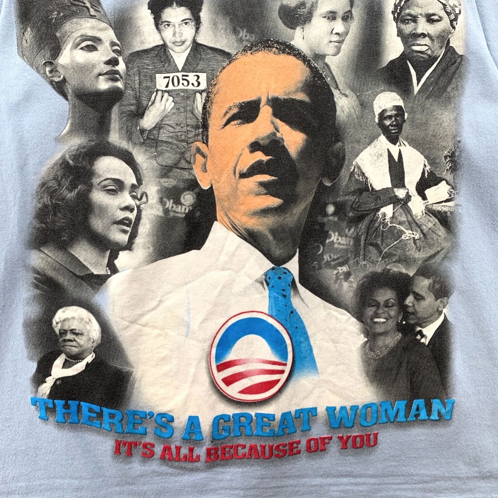 Gildan Barack Obama President Shirt Large Blue AOP All Over Print Mens 2008 22x30 Size US L / EU 52-54 / 3 - 6 Thumbnail