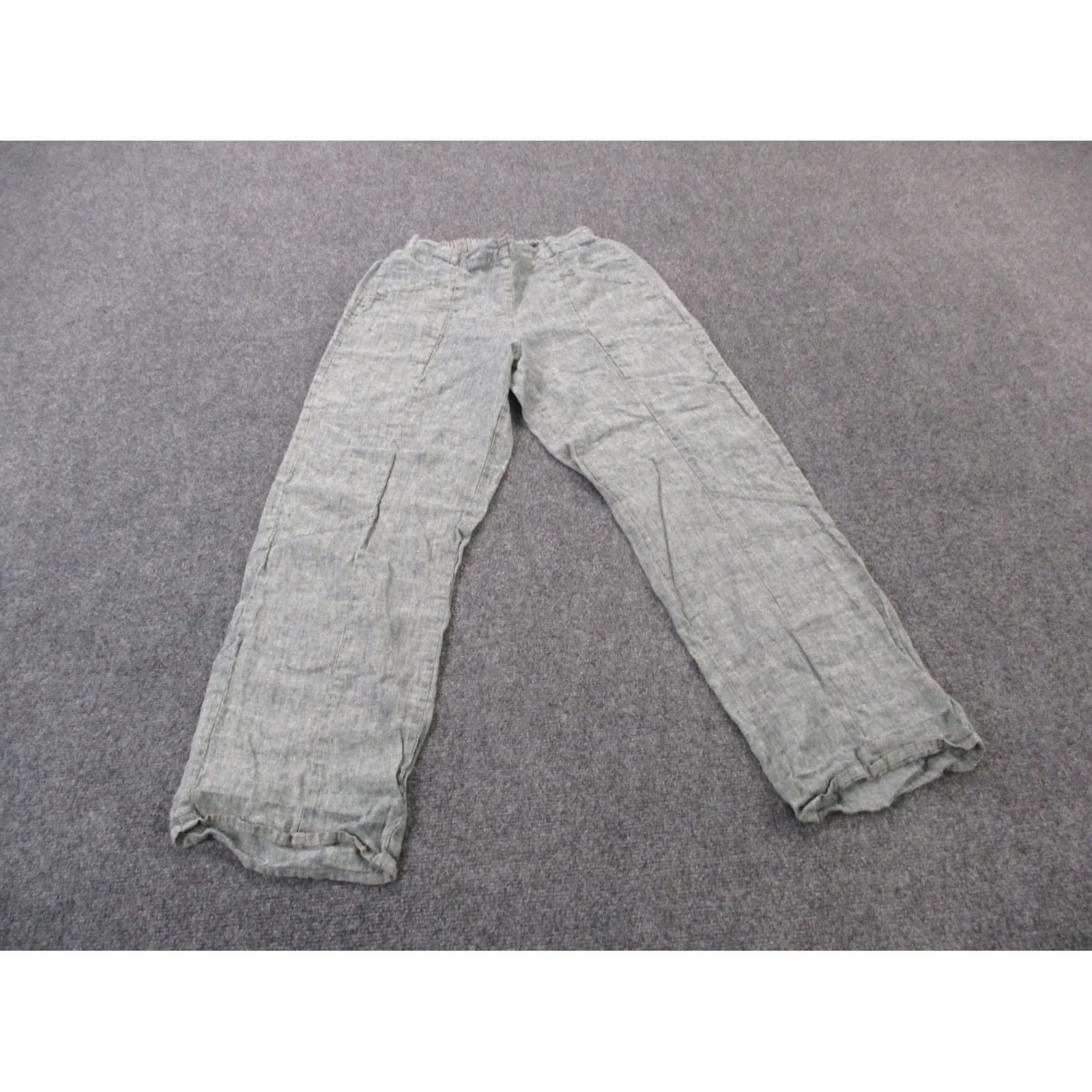FLAX FLAX Linen Joggers Womens XS Petite Green Blue Wide-Leg Lightweight Pockets Yoga Running Knit Pants Size 26" / US 2 / IT 38 - 2 Thumbnail