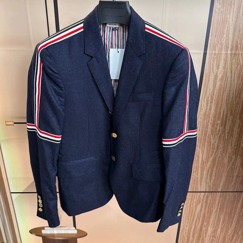 Thom Browne Thom Browne Navy Wool Men's Outerwear 0089 Size US S / EU 44-46 / 1 - 1 Thumbnail