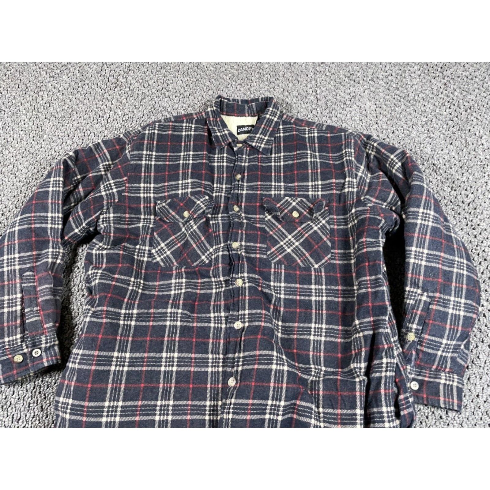 Vintage VINTAGE Workwear Jacket Adult XL Blue Red Plaid Flannel Sherpa Lined Heavyweight Shirt Size US XL / EU 56 / 4 - 7 Thumbnail