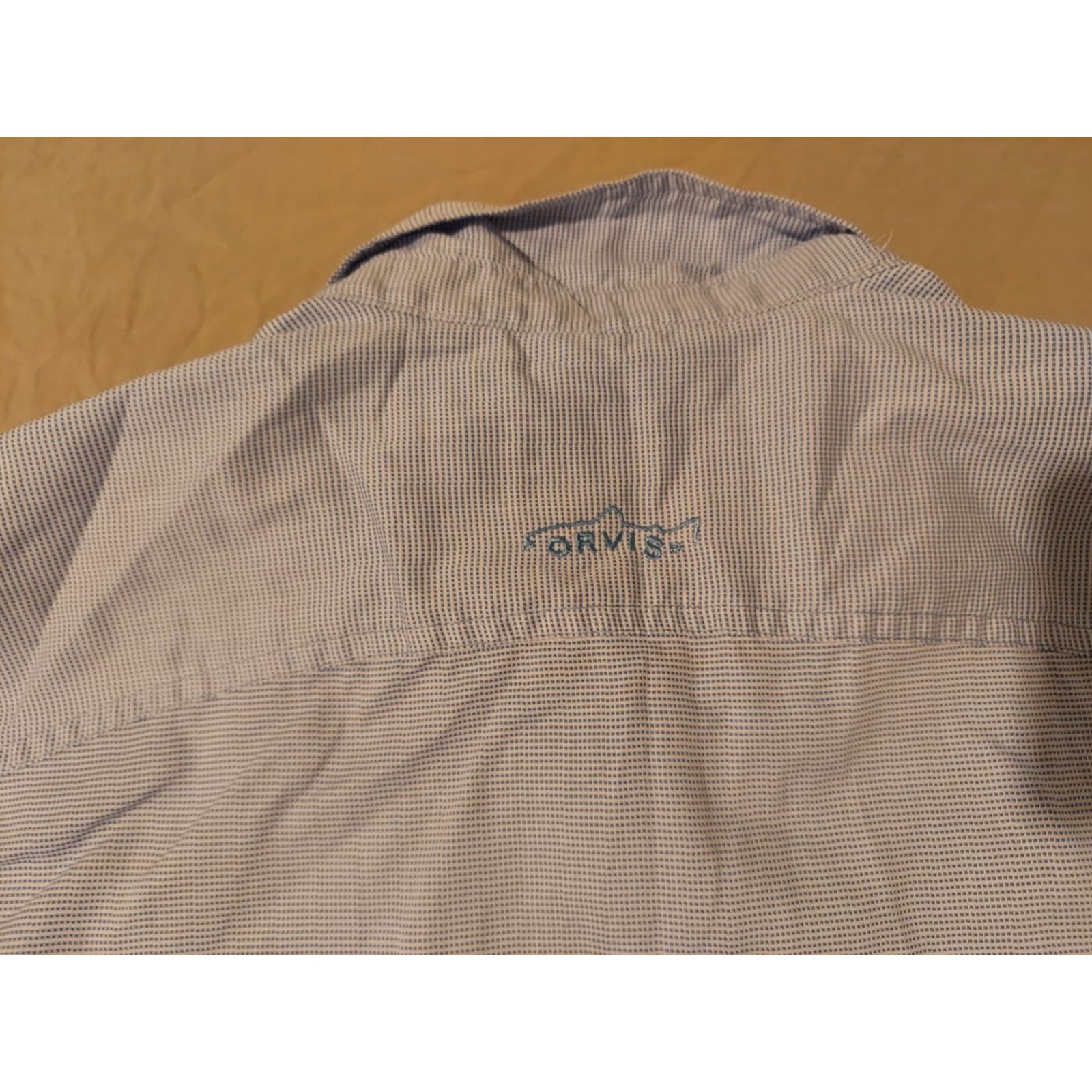 Orvis Orvis Mens Dress Shirt XL Blue Button Cotton Long Sleeve Collared Button-Up Classic Pockets Regular Adult Mens Size 46R - 7 Thumbnail