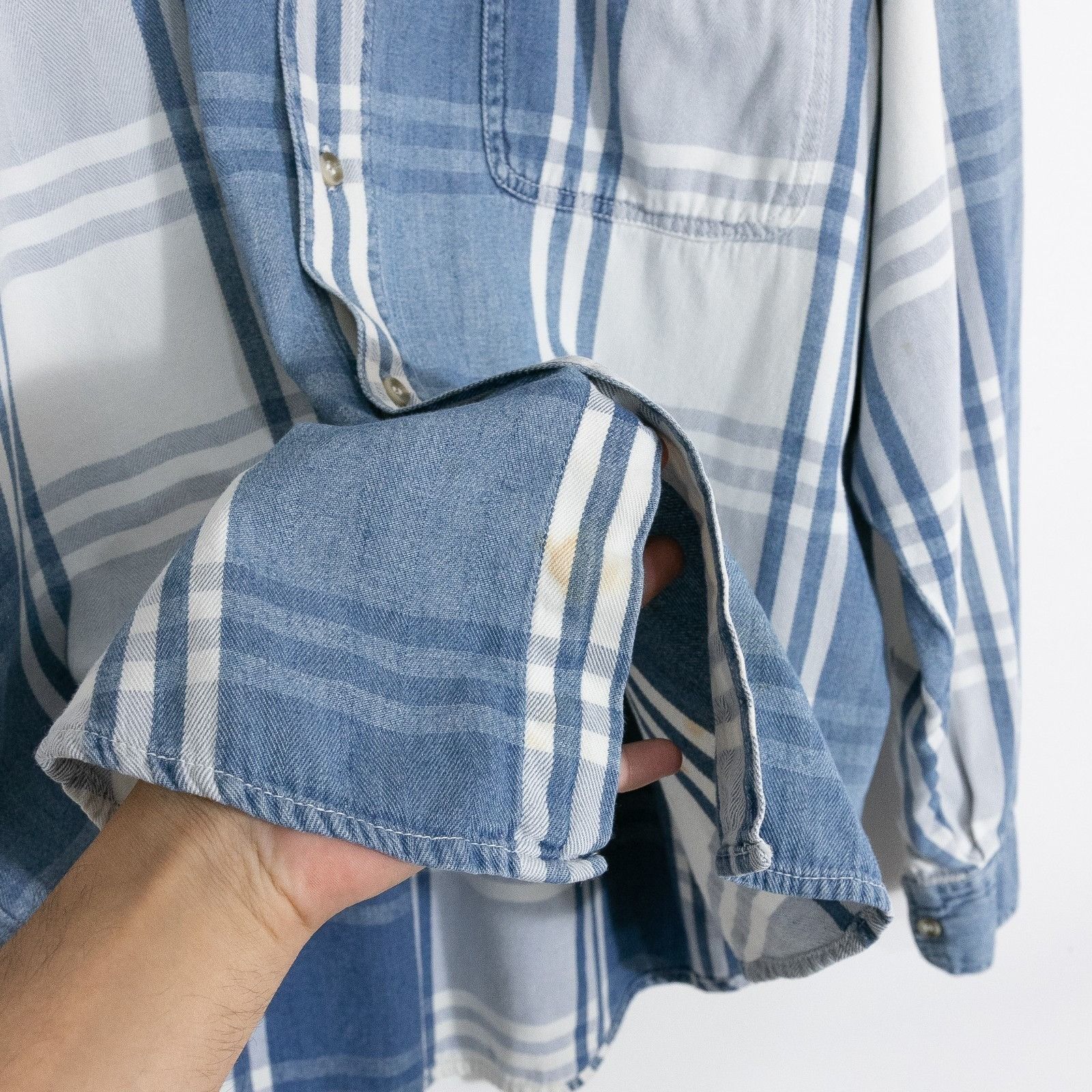 Vintage Vintage 90s Coliseum Blues Denim Shirt Mens XL Square Plaid Size US L / EU 52-54 / 3 - 5 Thumbnail