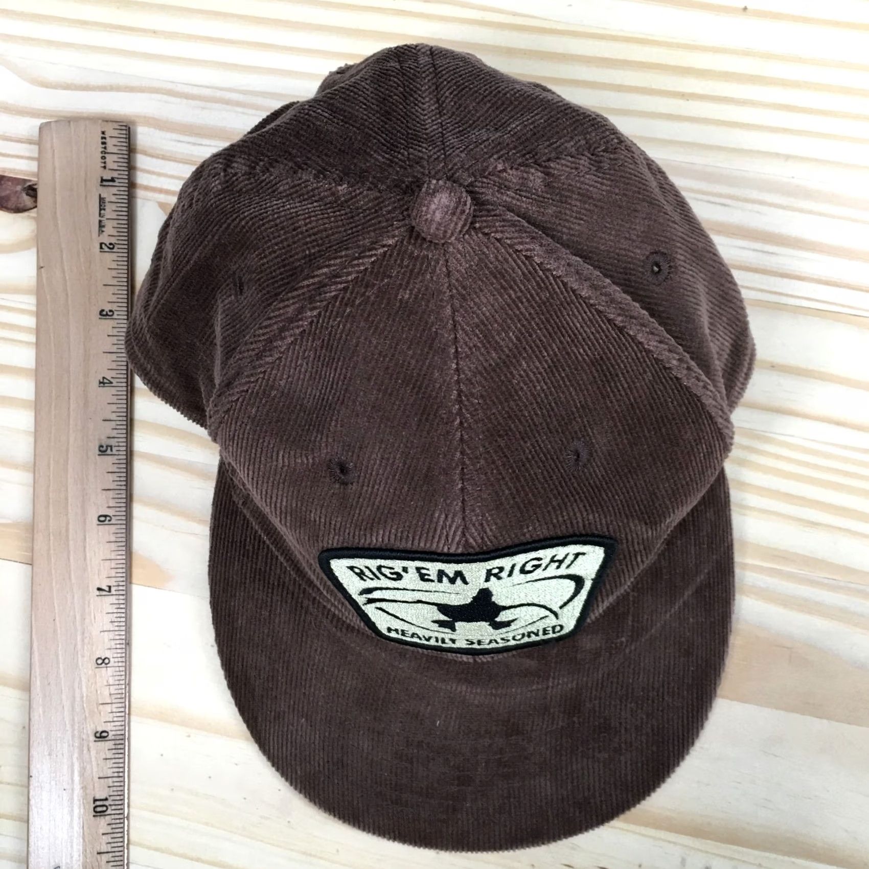 Vintage Rig'Em Right Waterfowl Brown Corduroy Hat Mens OS Brown Snapback Adjustable Size ONE SIZE - 4 Thumbnail