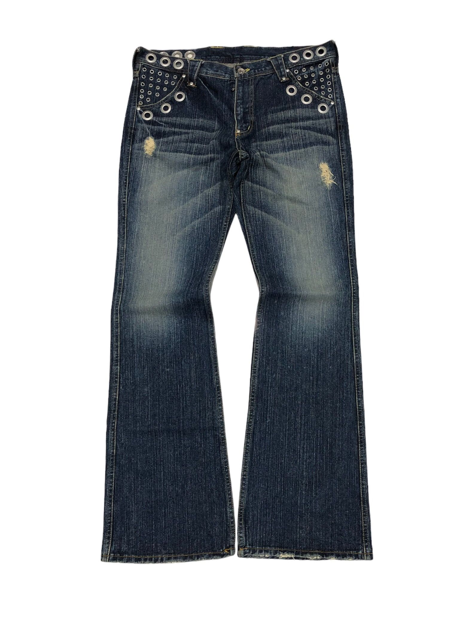 image of Beauty Beast x If Six Was Nine Semantic Design Eyelet Flare Denim, Men's (Size 36)