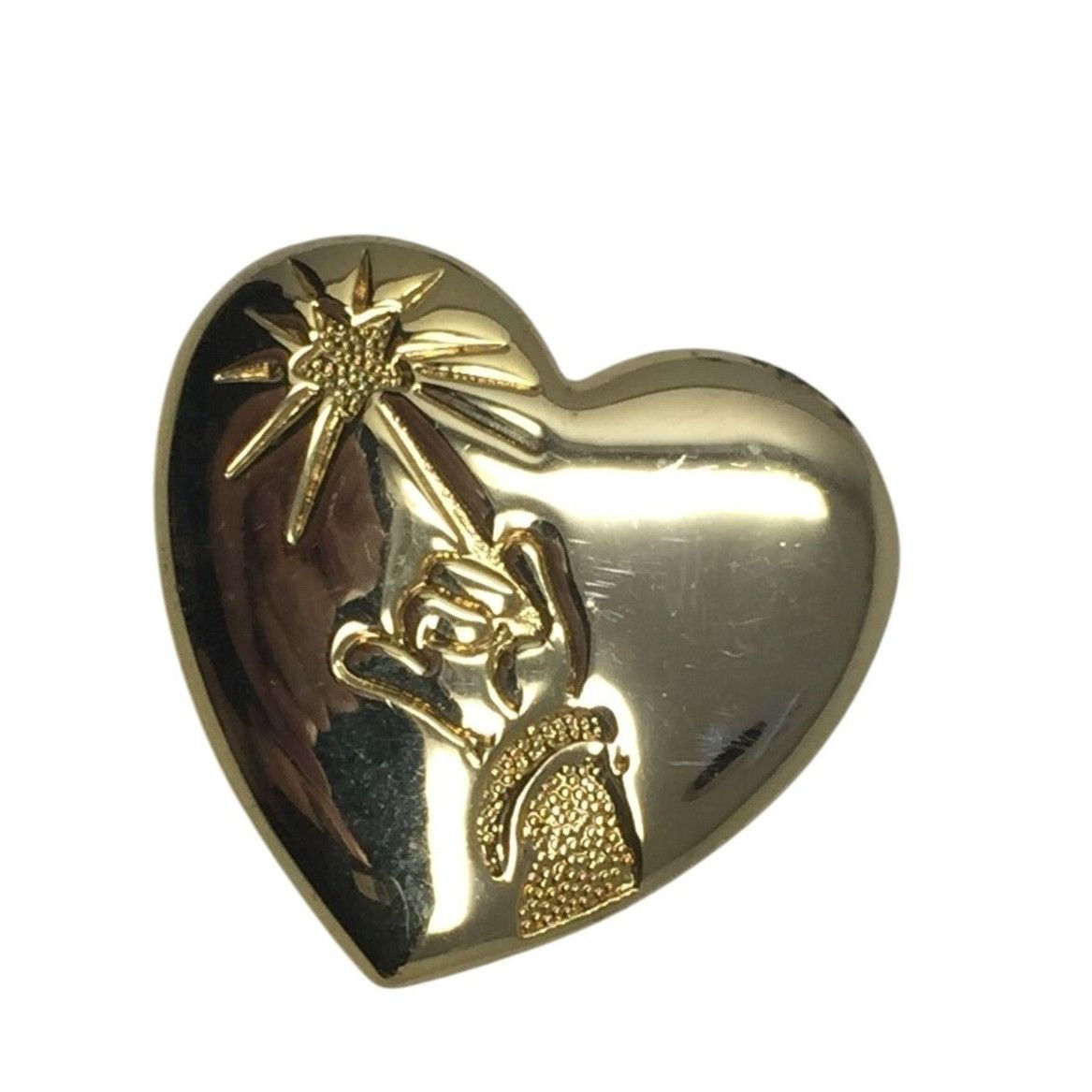 Disney The Variety Club Arm & Wand Vintage Goldtone Heart Shaped Di Size ONE SIZE - 2 Thumbnail