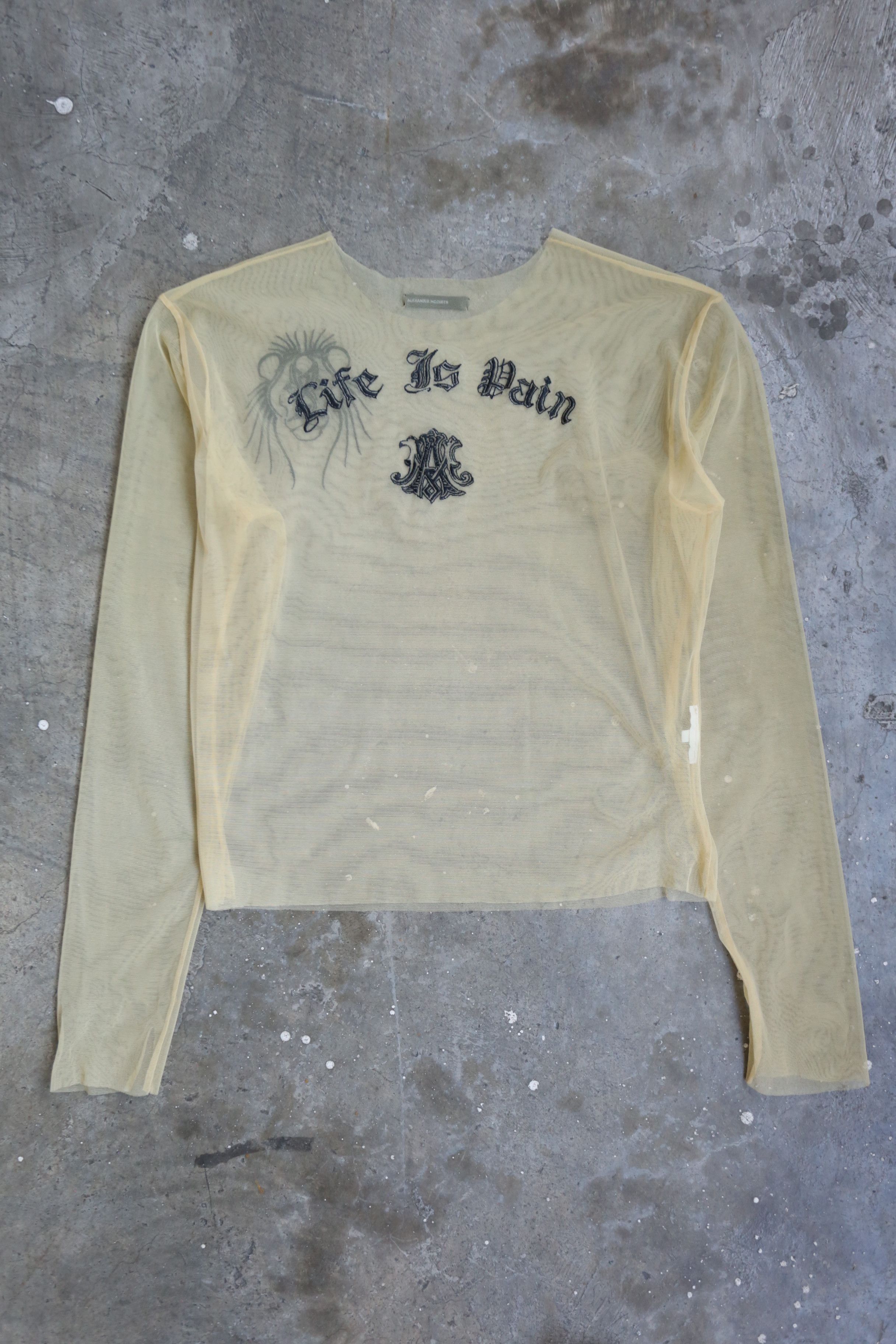 Alexander McQueen Alexander Mcqueen - F/W 96 - "Life is Pain" Mesh Longsleeves Size M / US 6-8 / IT 42-44 - 1 Thumbnail