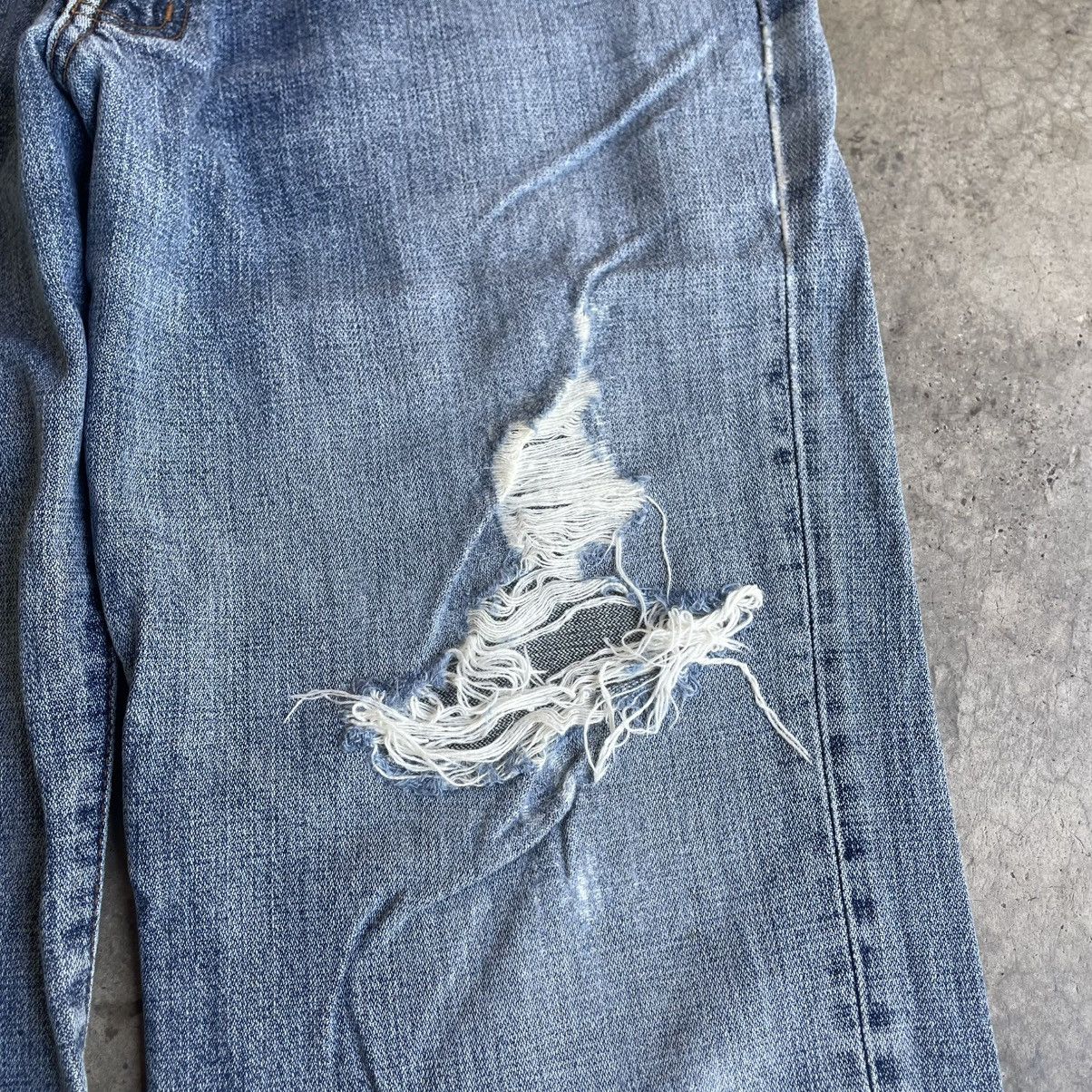 Wrangler 🔥Vintage Wrangler W0344 Washed Ripped Distress Denim Jeans Size US 33 - 9 Thumbnail