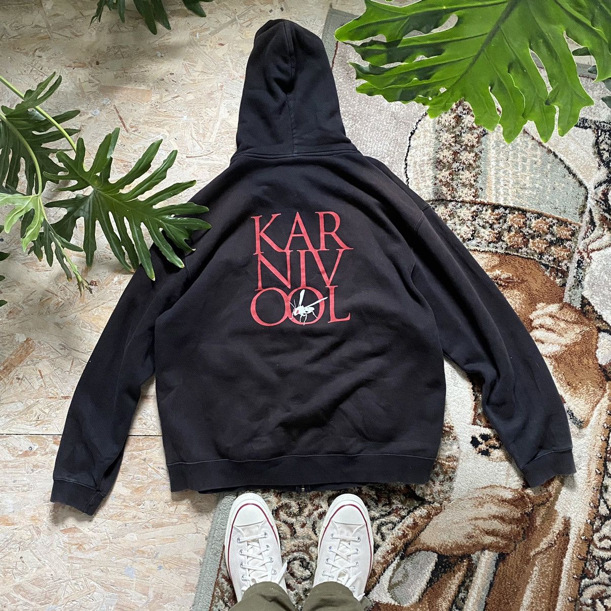VINTAGE Y2K KARNIVOOL AWESOME SUN FADED BAND ZIP HOODIE
