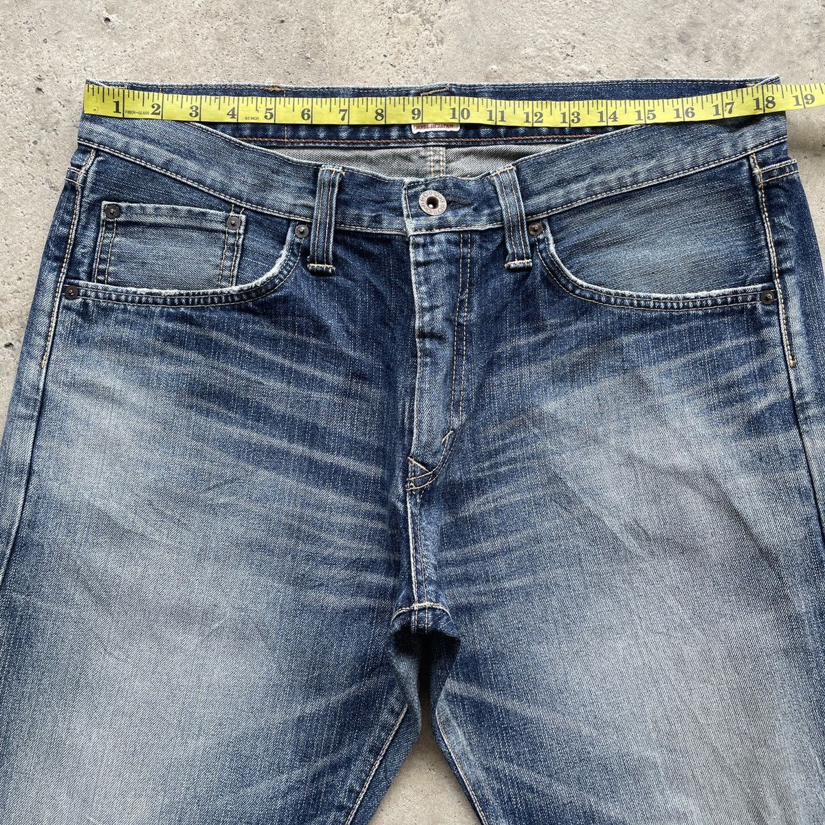 Japanese Brand Vintage Edwin Baggy Jeans Faded Denim Pants W37x30 Size US 37 - 5 Thumbnail