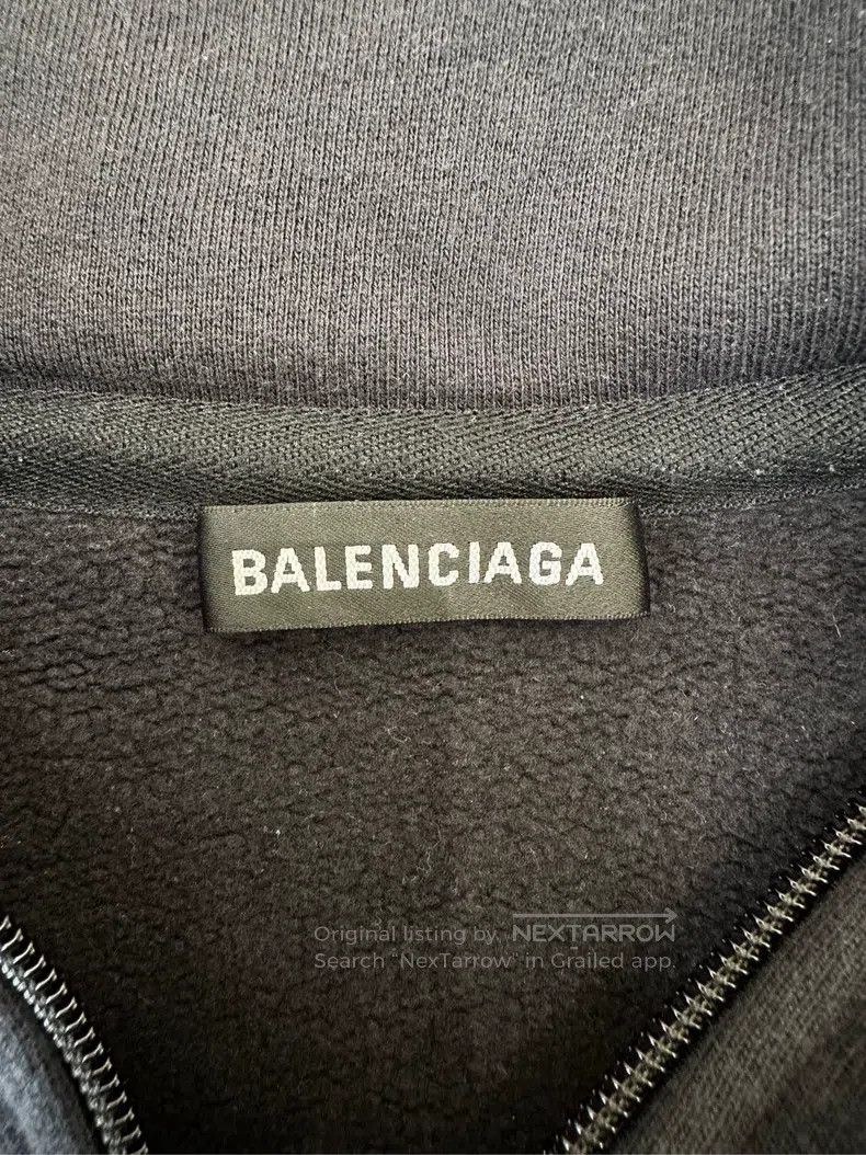 Balenciaga Balenciaga Black Embroidered Buckle Logo Half Zip Hooded S Size US M / EU 48-50 / 2 - 3 Thumbnail