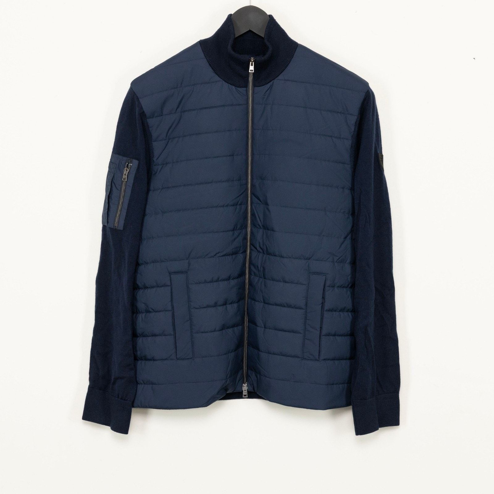 Polo Ralph Lauren Polo Ralph Lauren Men Wool Quilted Full Zip Hybrid Sweater Size US XL / EU 56 / 4 - 1 Thumbnail