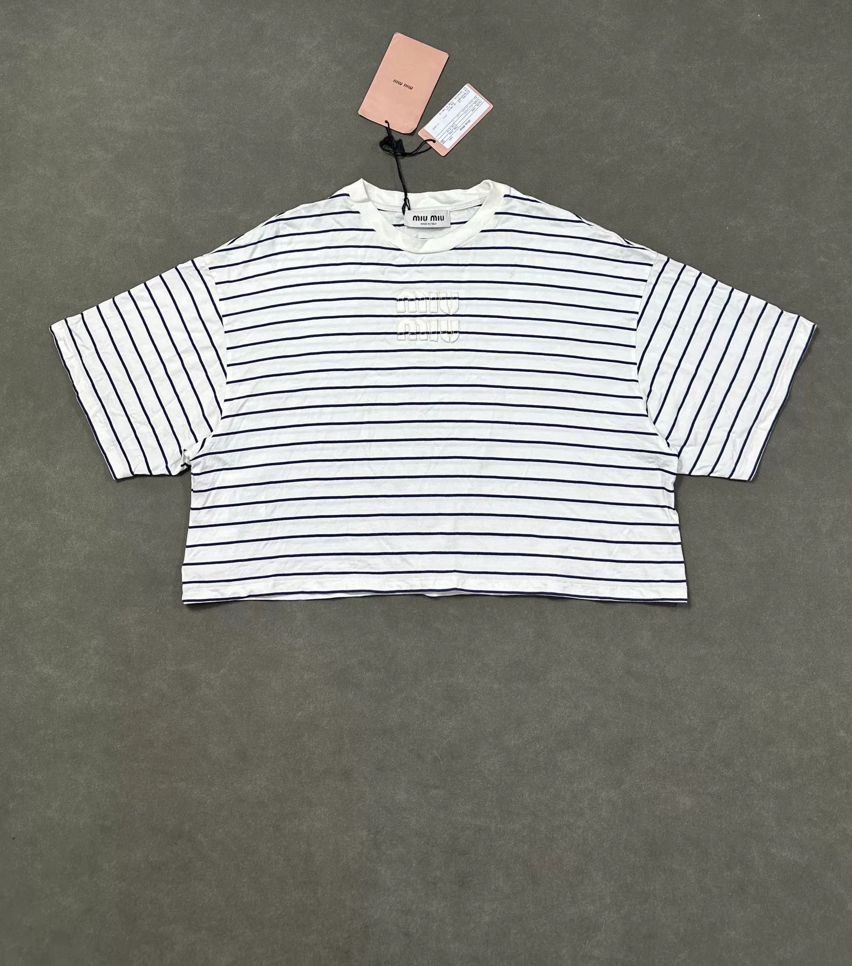 Miu Miu MIU MIU 24SS Striped Loose Short Sleeve Size S / US 4 / IT 40 - 1 Thumbnail