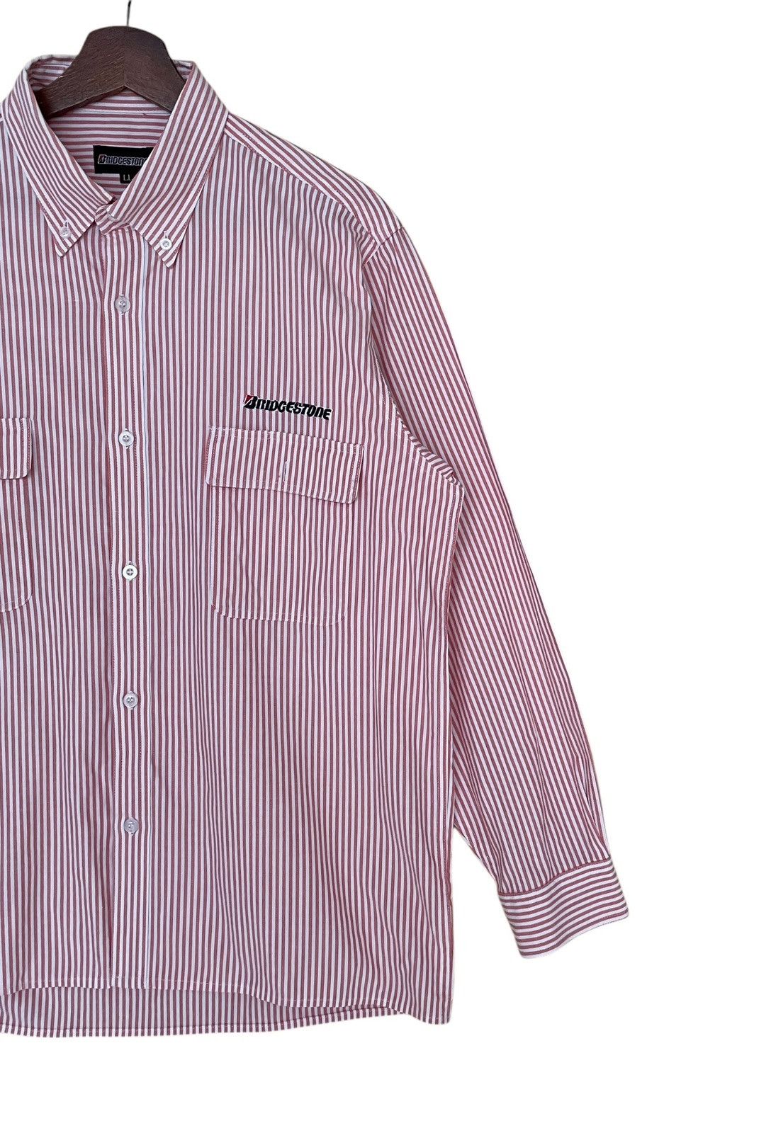 Vintage Vintage Brand Bridgestone Stripe Shirt 1990s Size US L / EU 52-54 / 3 - 4 Thumbnail