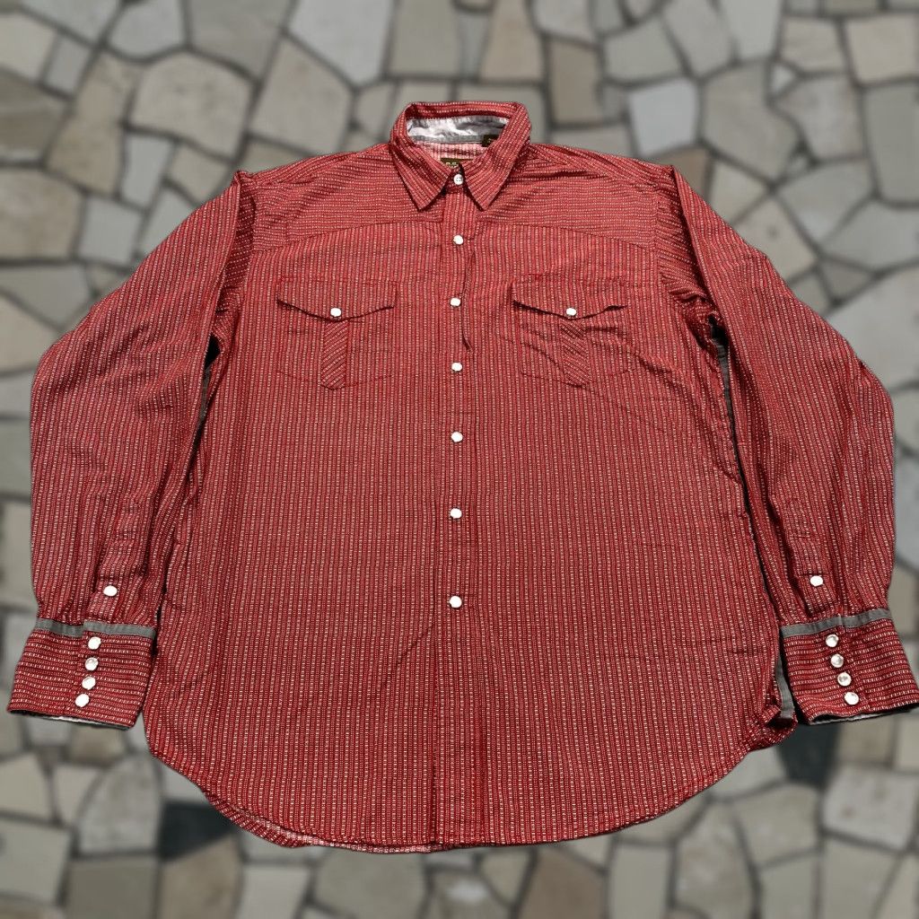 Roper Roper Shirt L Adult Red Striped Pearl Snap Western Cowboy Mens Size US L / EU 52-54 / 3 - 1 Thumbnail