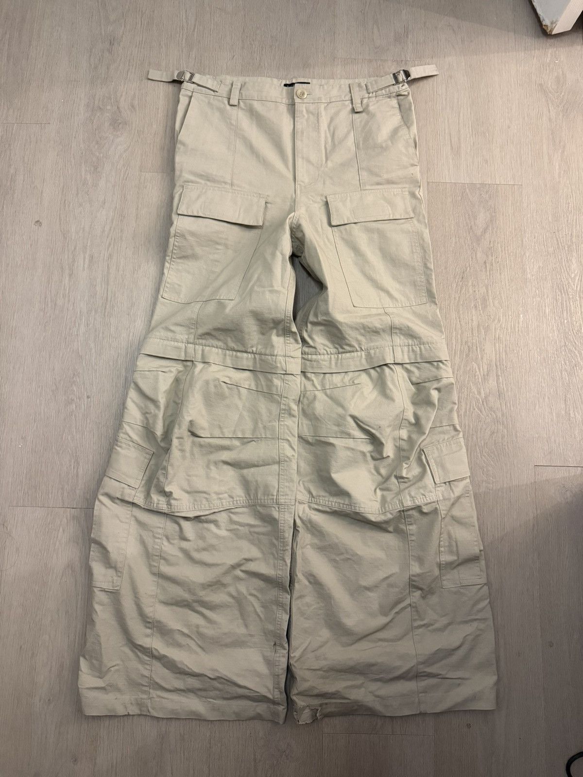Balenciaga Tan Flared Cargo Pants FW23