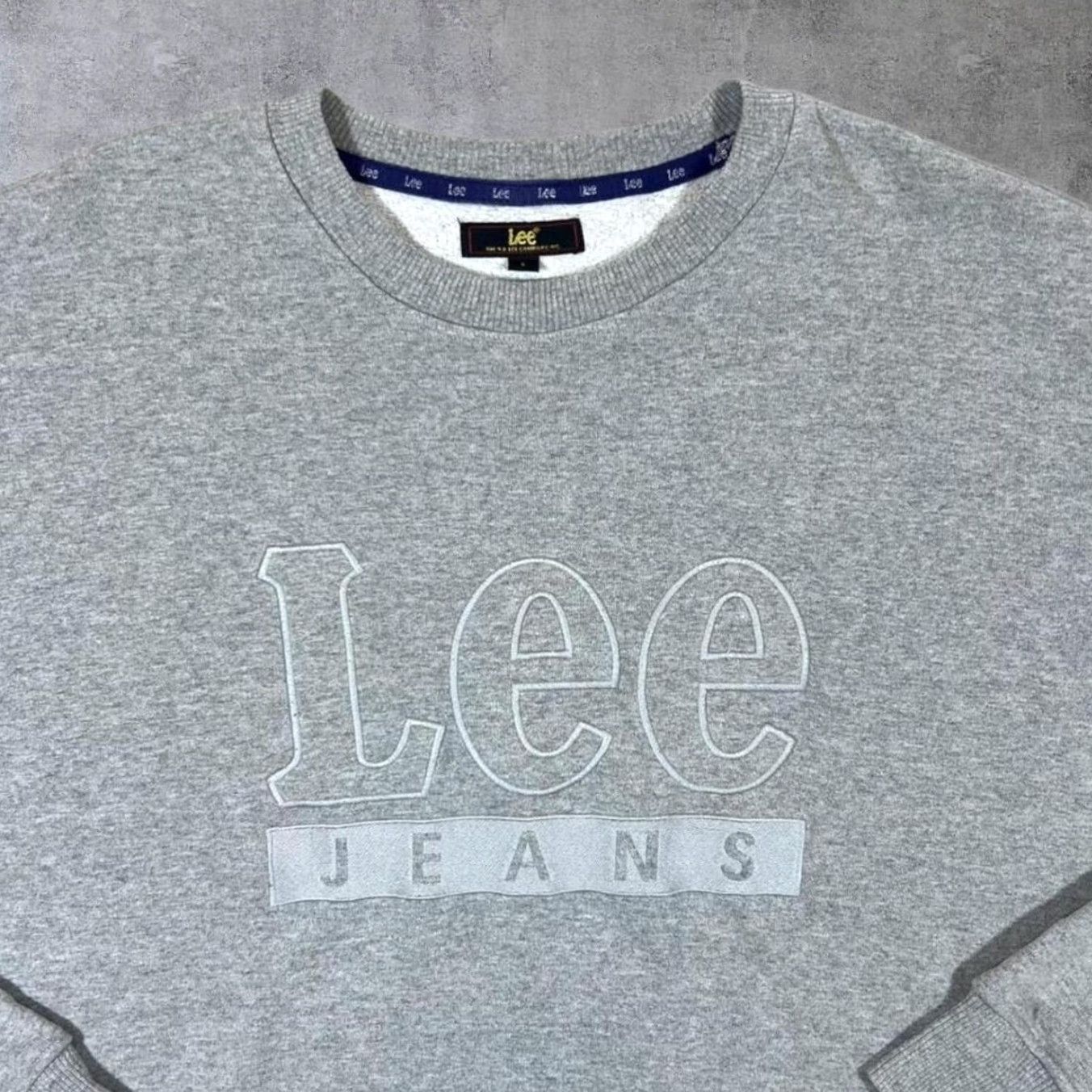 Lee Lee Jeans Grey Sweatshirt Embroidered Big Logo Spellout Large Mens Sweatshirt Size US L / EU 52-54 / 3 - 3 Thumbnail