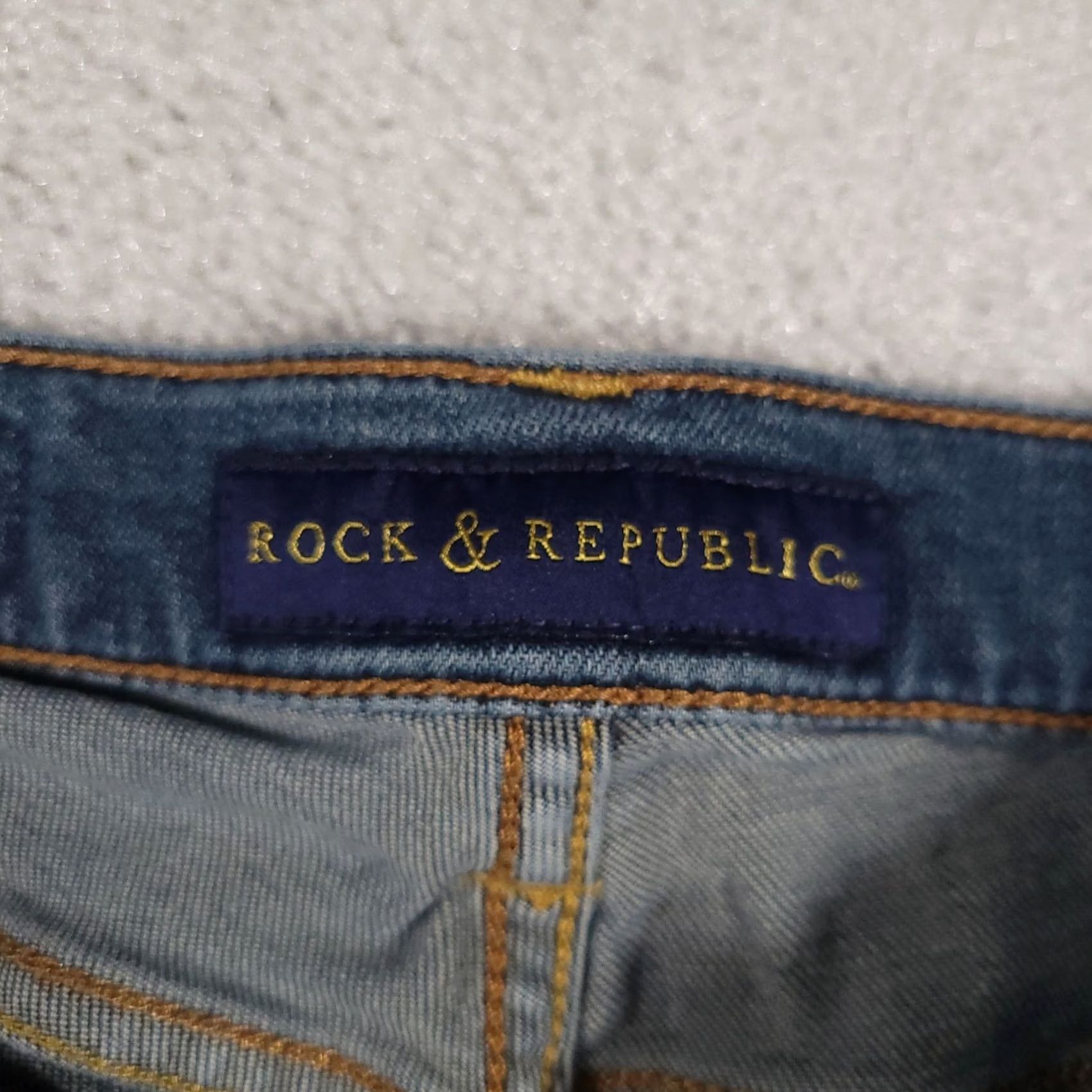 Vintage Rock & Republic Jeans Womens 6 Skinny Stretch Denim Medium Wash Studded Pocket Blue Size 28" / US 6 / IT 42 - 6 Thumbnail