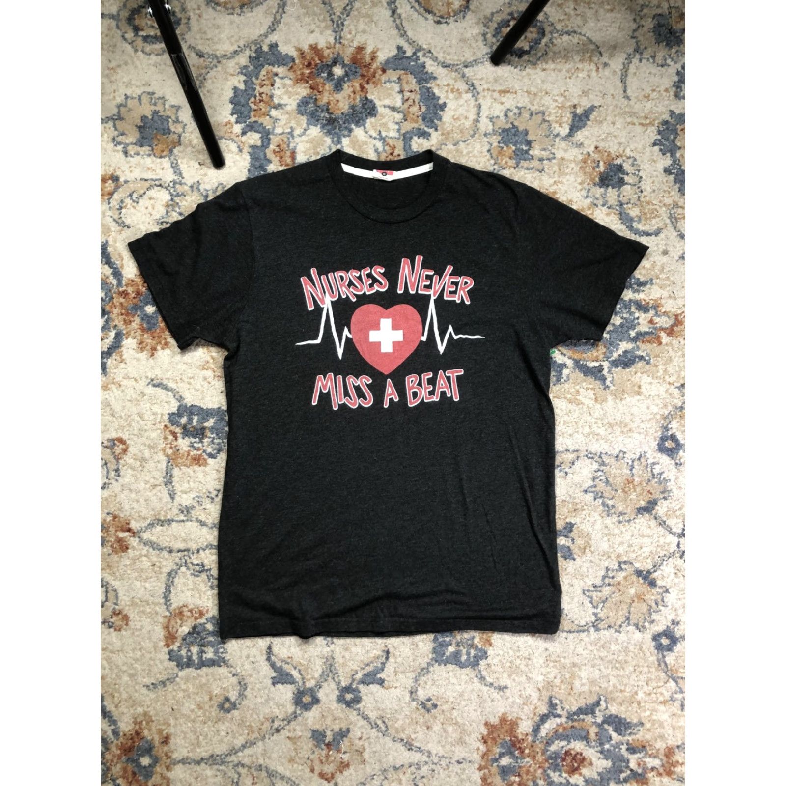 Vintage Homage Nurses Never Miss A Beat Shirt Mens Medium Gray Nurse Graphic Tee Medical Size US M / EU 48-50 / 2 - 2 Thumbnail
