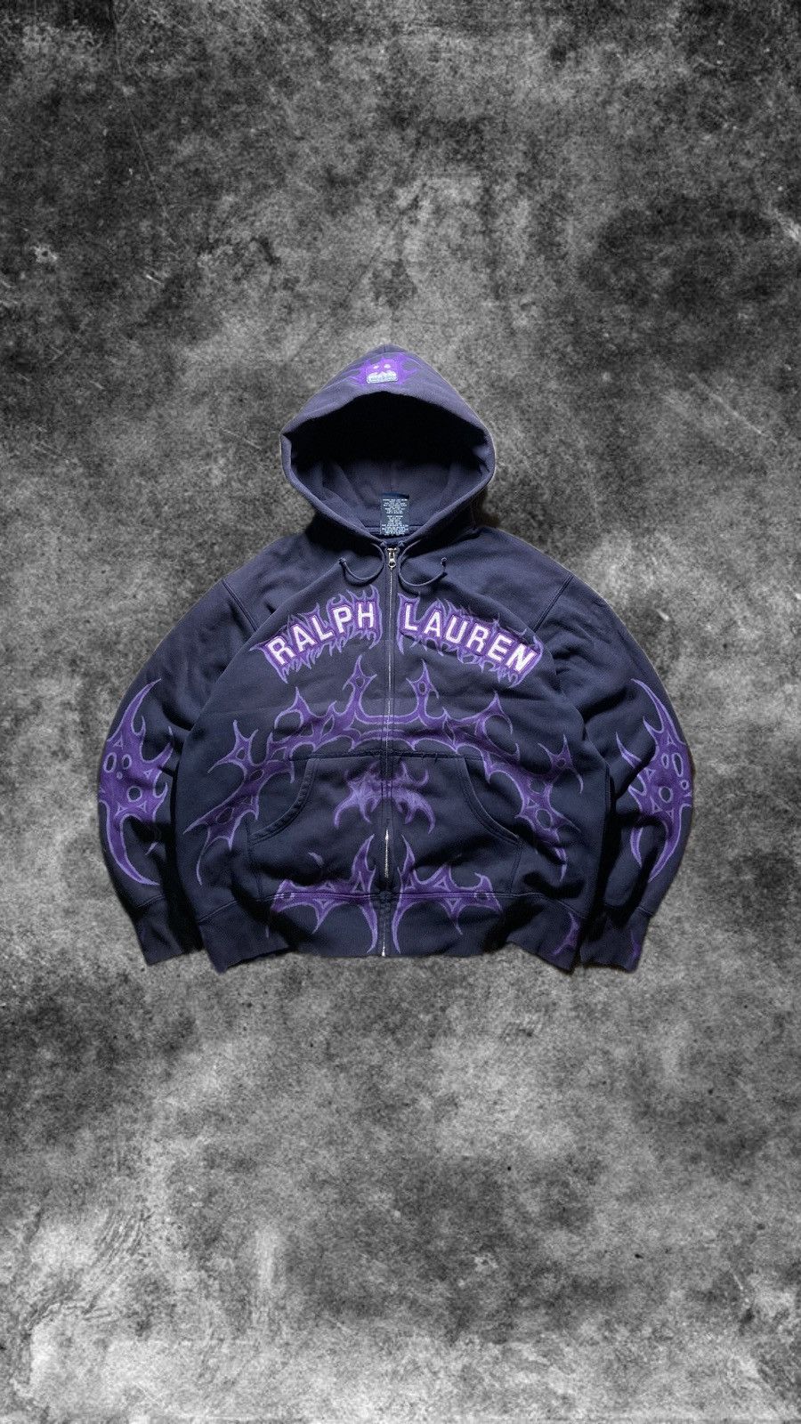 Polo Ralph Lauren ⛩️ Polo Ralph Lauren Custom Zip Hoodie Y2K Punk Rock Big logo Size US L / EU 52-54 / 3 - 2 Thumbnail