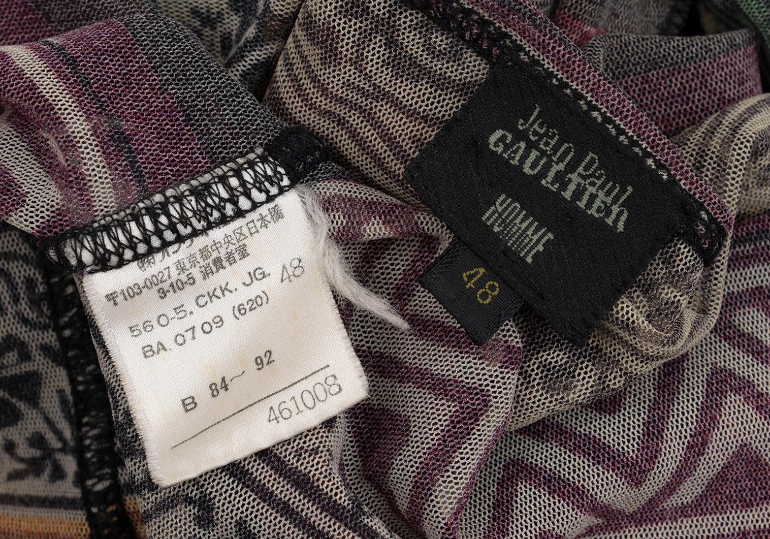 Jean Paul Gaultier Ethnic Print Power Net Hoodie Top Multi Color Size 48 Size US M / EU 48-50 / 2 - 14 Thumbnail